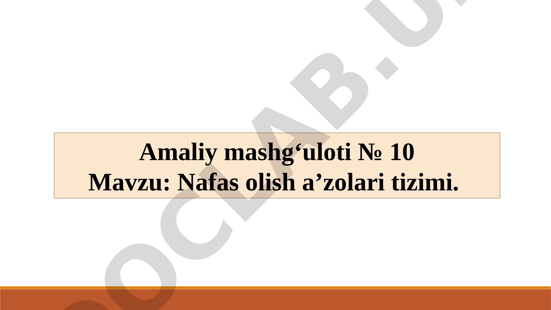 Nafas olish a'zolari tizimi