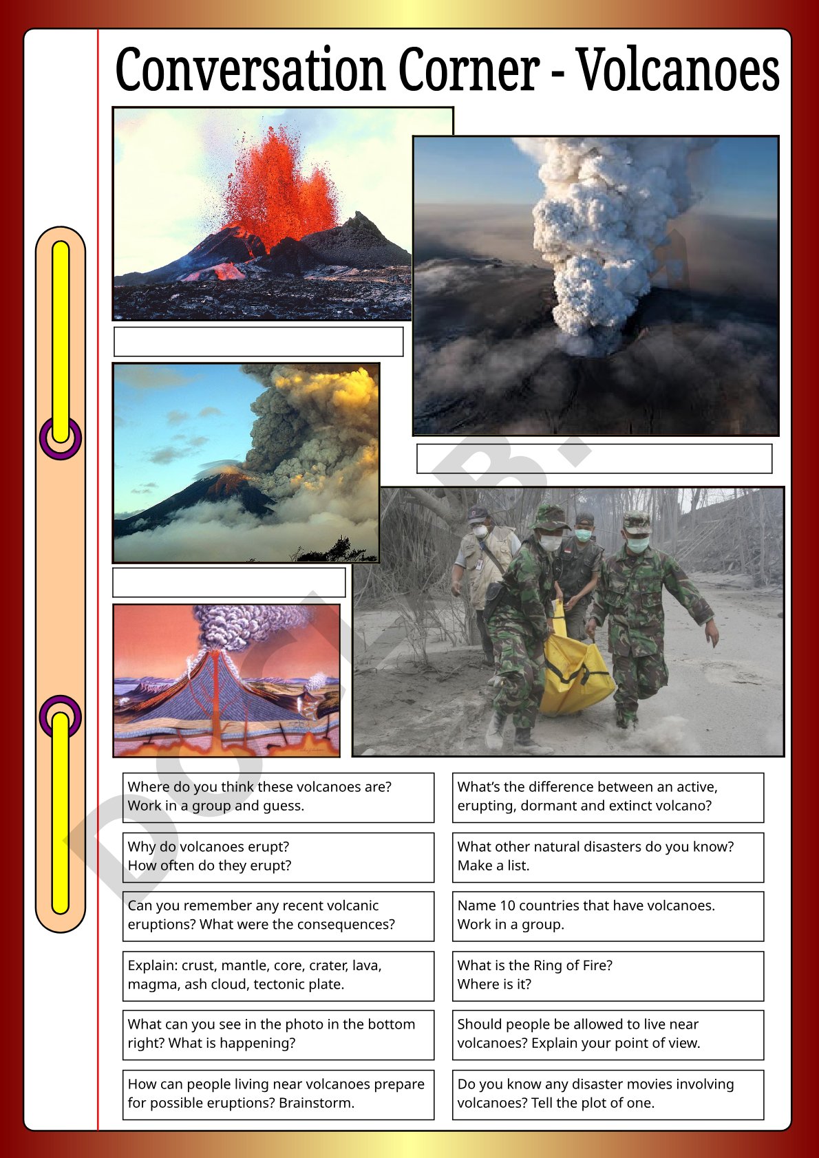 Volcanoes and Natural Disasters Discussion Questions