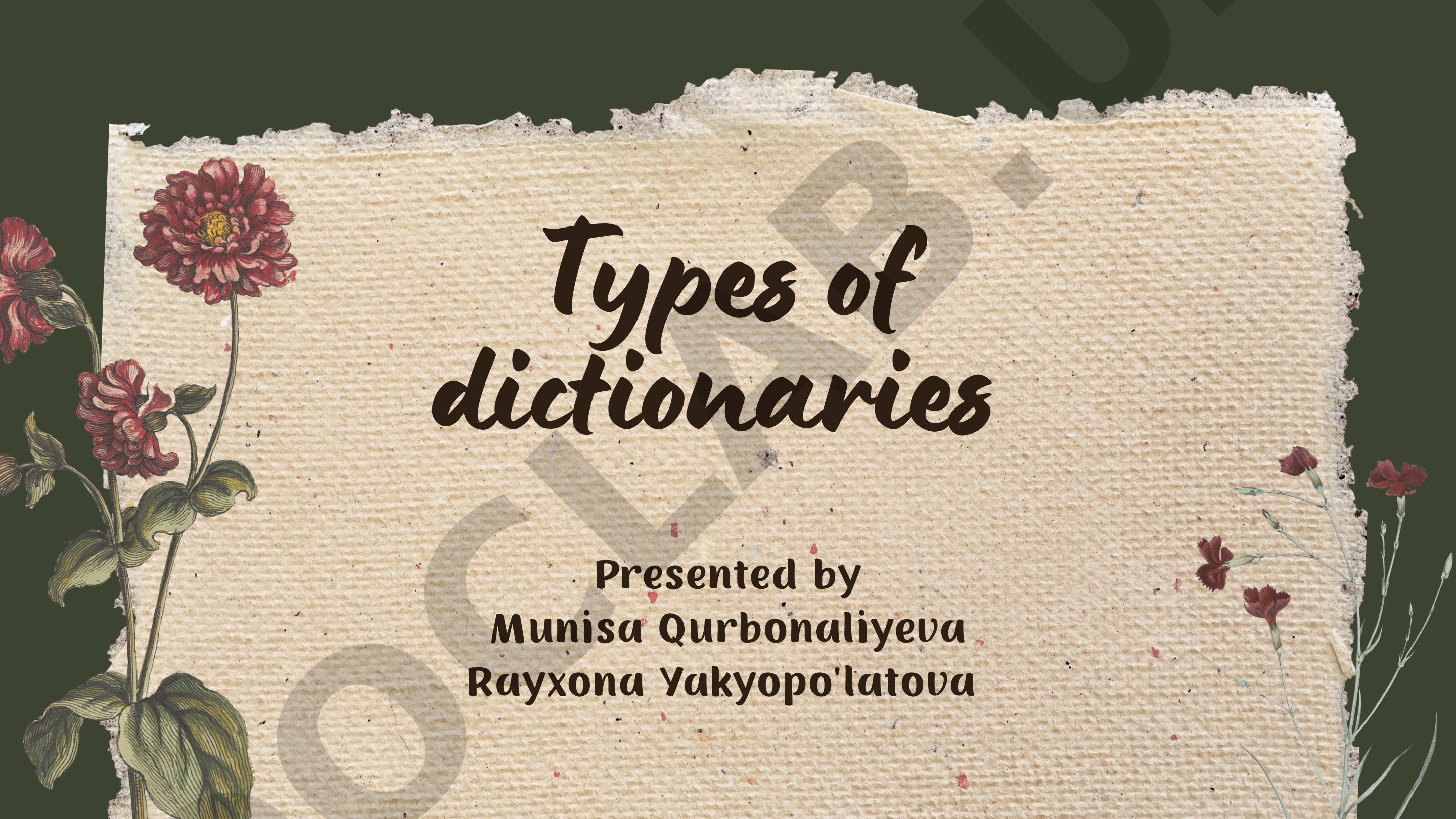 Overview of dictionary types and other reference tools