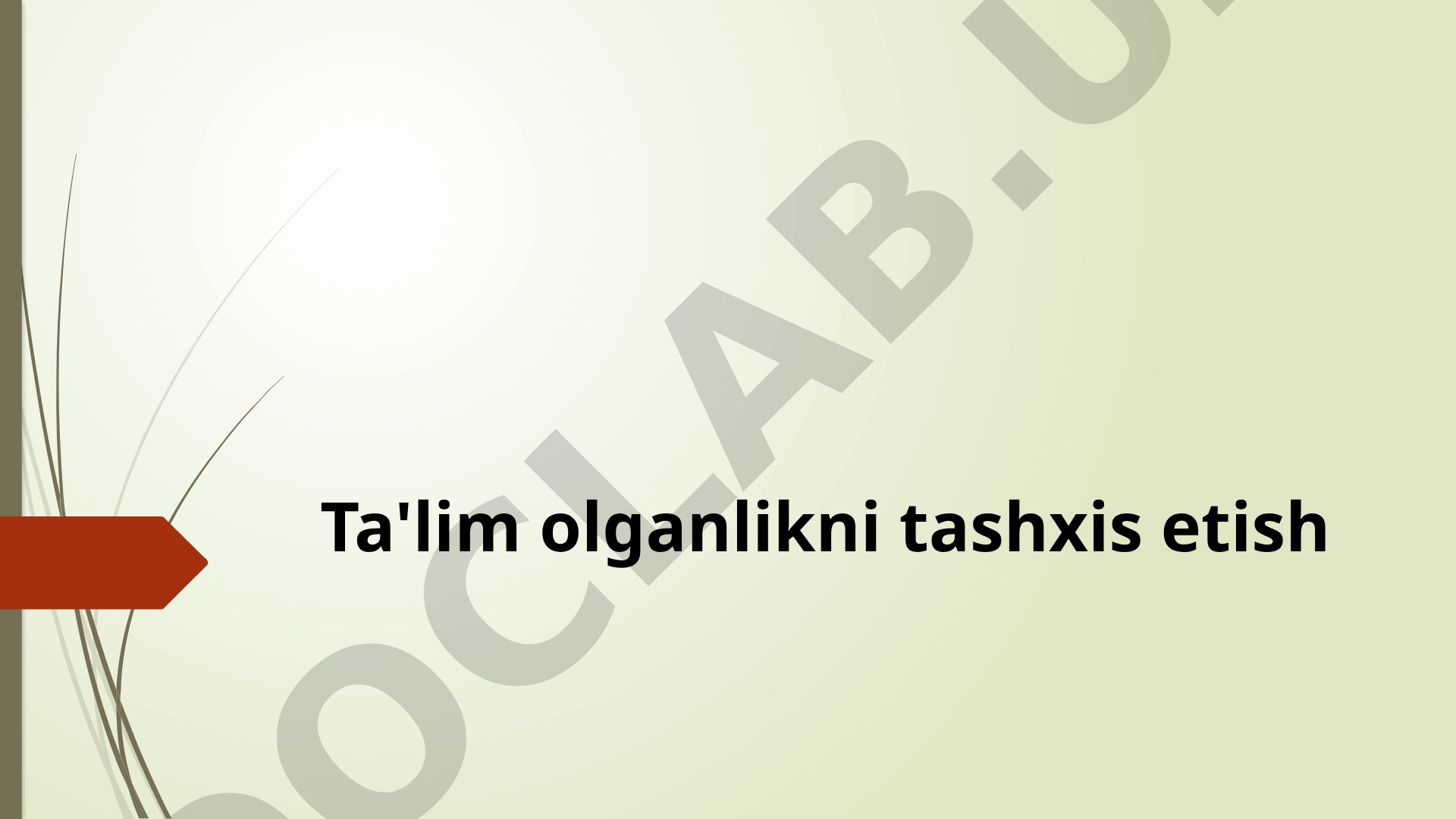 Ta'lim olganlikni tashxis etish