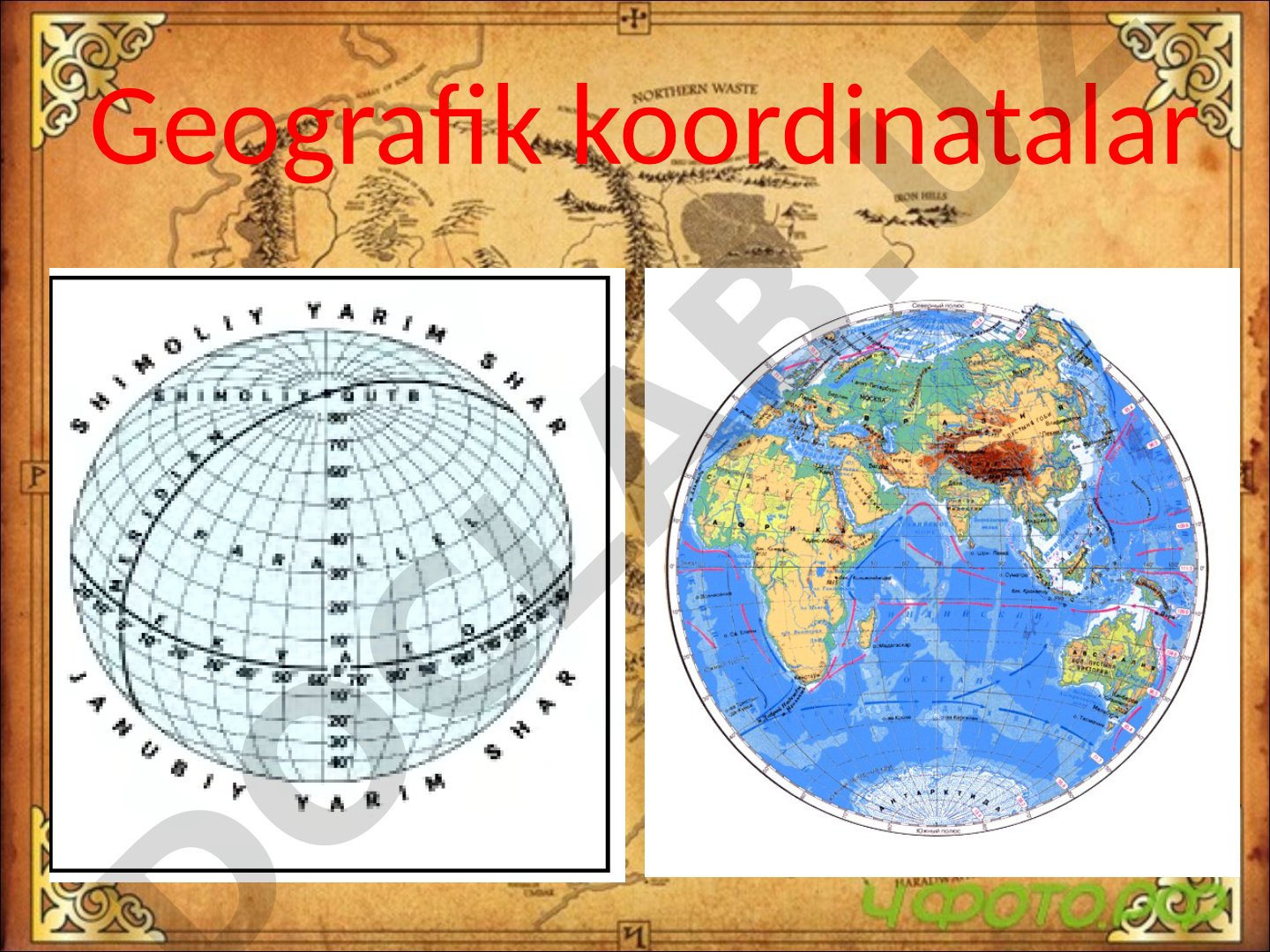Geografik koordinatalar: kenglik va uzunlik