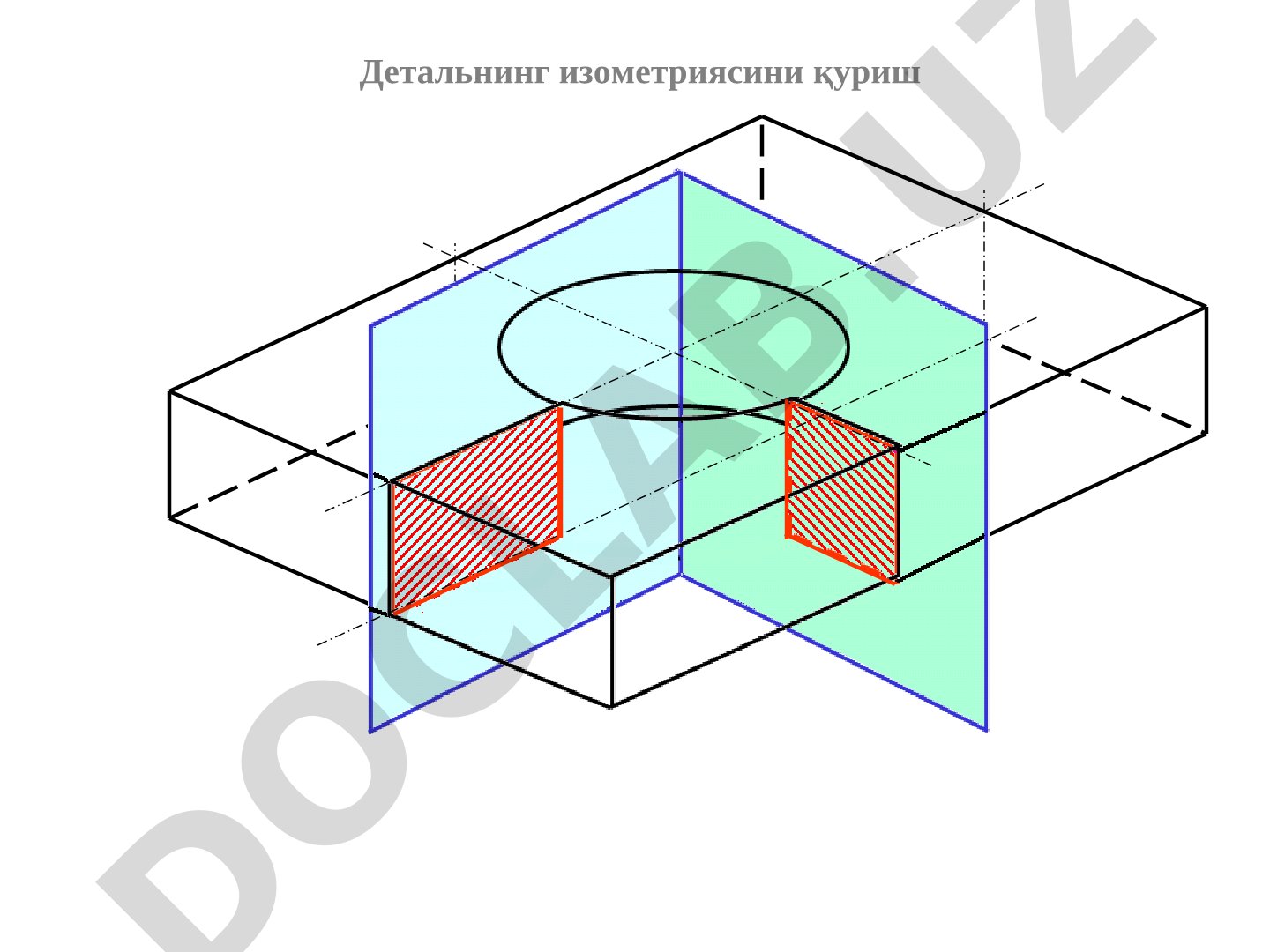 Деталь изометриясини қуриш ва кесимлар