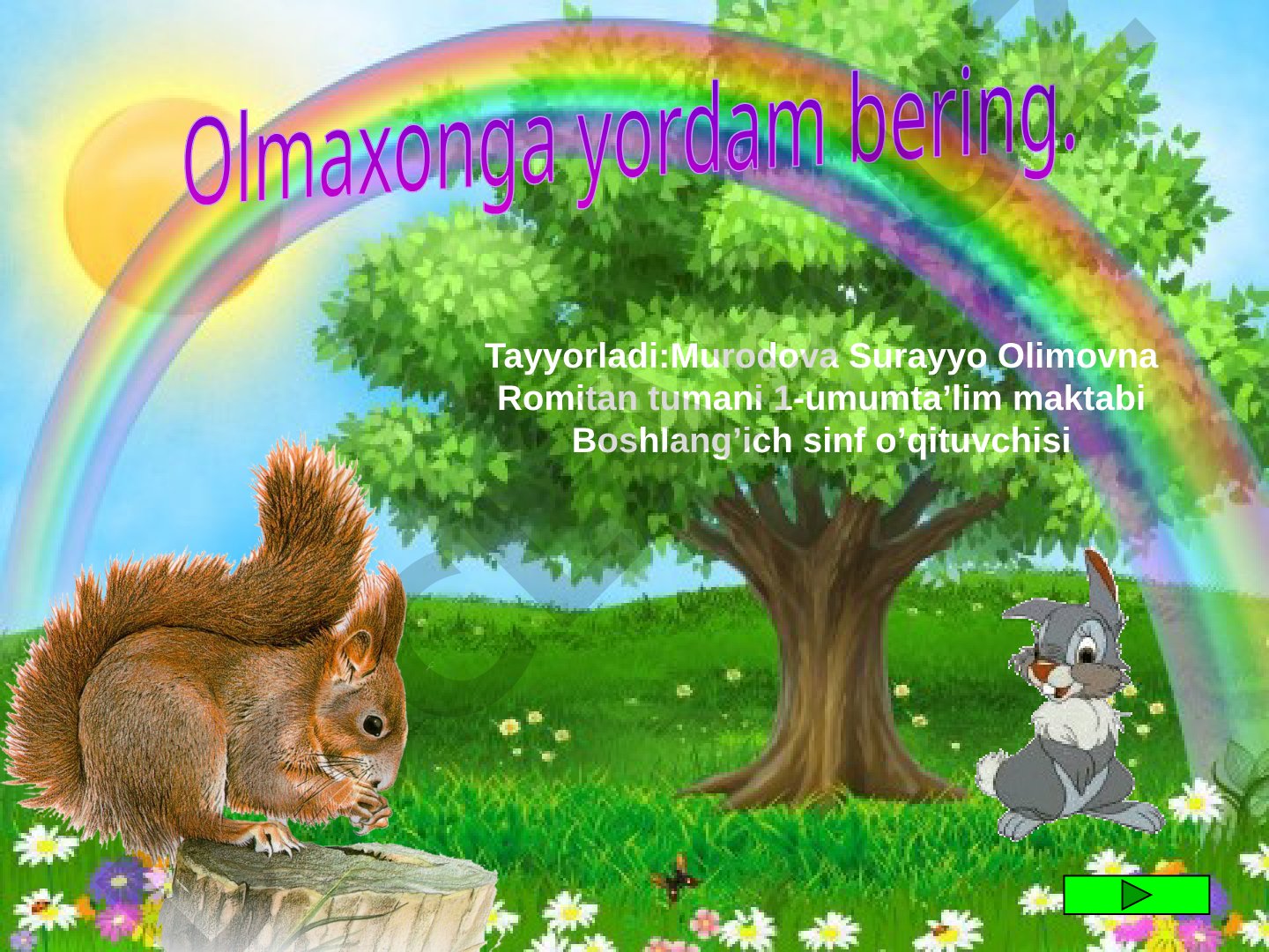 Olmaxon uchun olma terishda matematik misollarni yechish