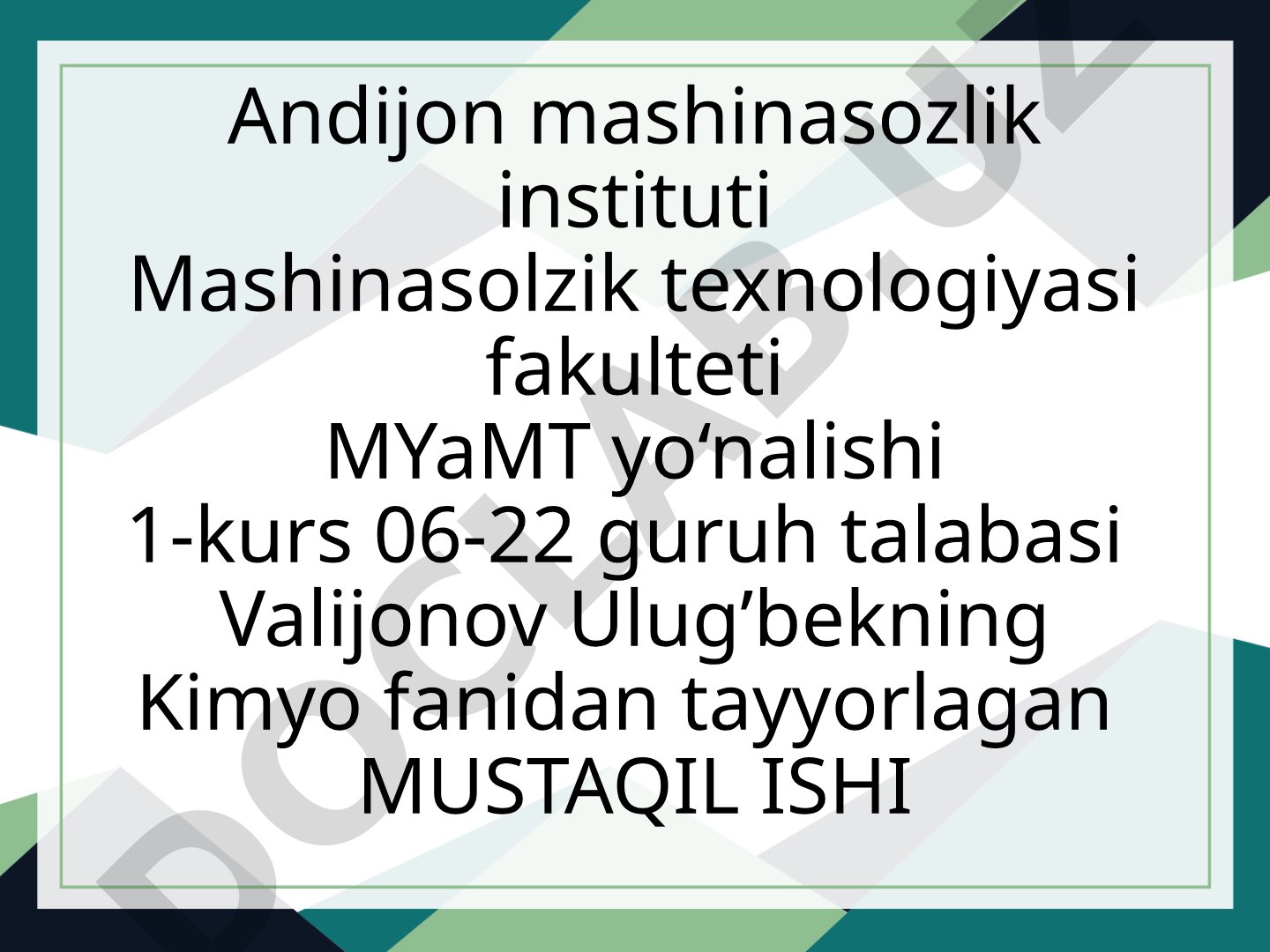Metallar korroziyasi tushunchasi, sabablari va himoya talablari haqida taqdimot