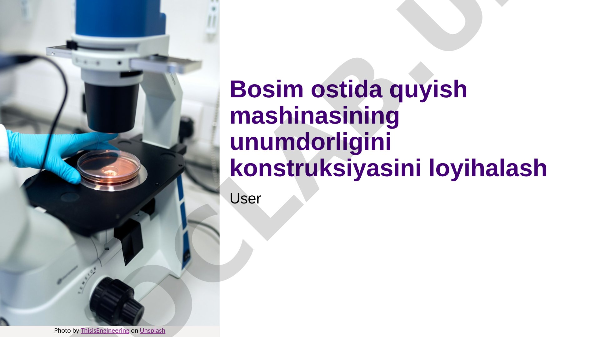 Bosim ostida quyish mashinasining unumdorligini konstruksiyasini loyihalash