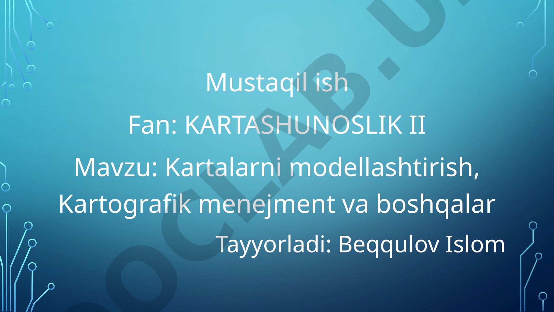 Kartalarni modellashtirish, Kartografik menejment va boshqalar