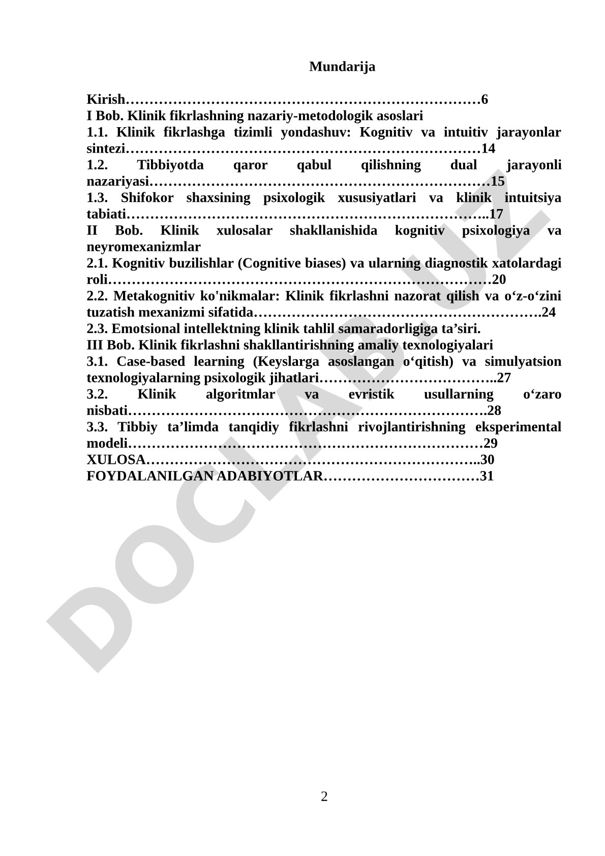 Klinik fikrlashni shakllantirishda psixologik yondashuvlar