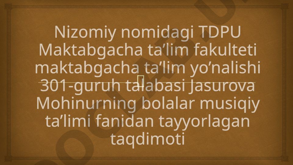 Maktabgacha ta’lim tashkilotlarida Musiqa cholg’u asboblarida ijroga o’rgatish