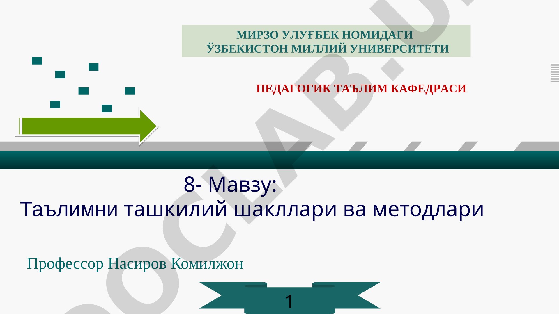 Таълимни ташкилий шакллари ва методлари