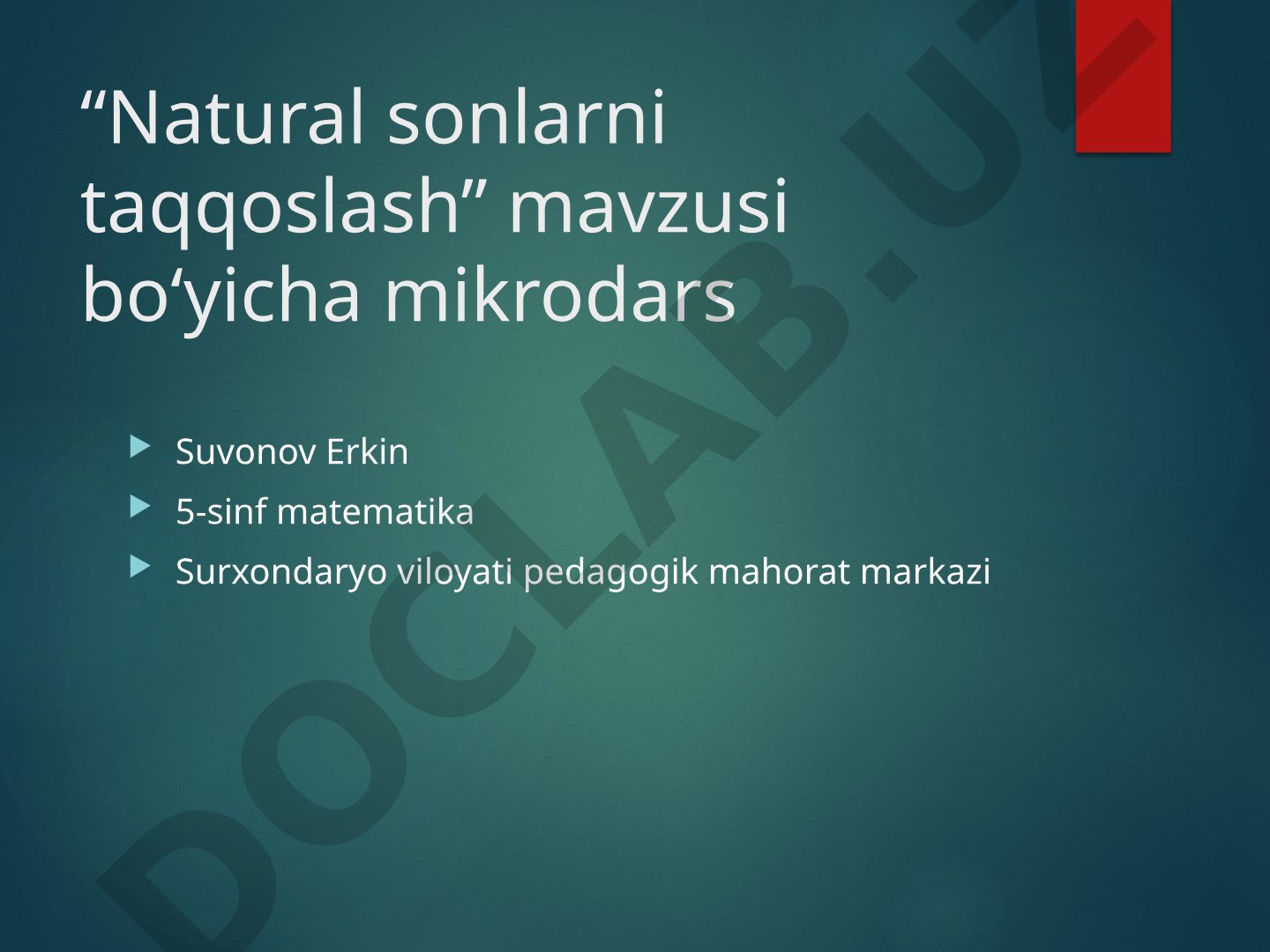Natural sonlarni taqqoslash