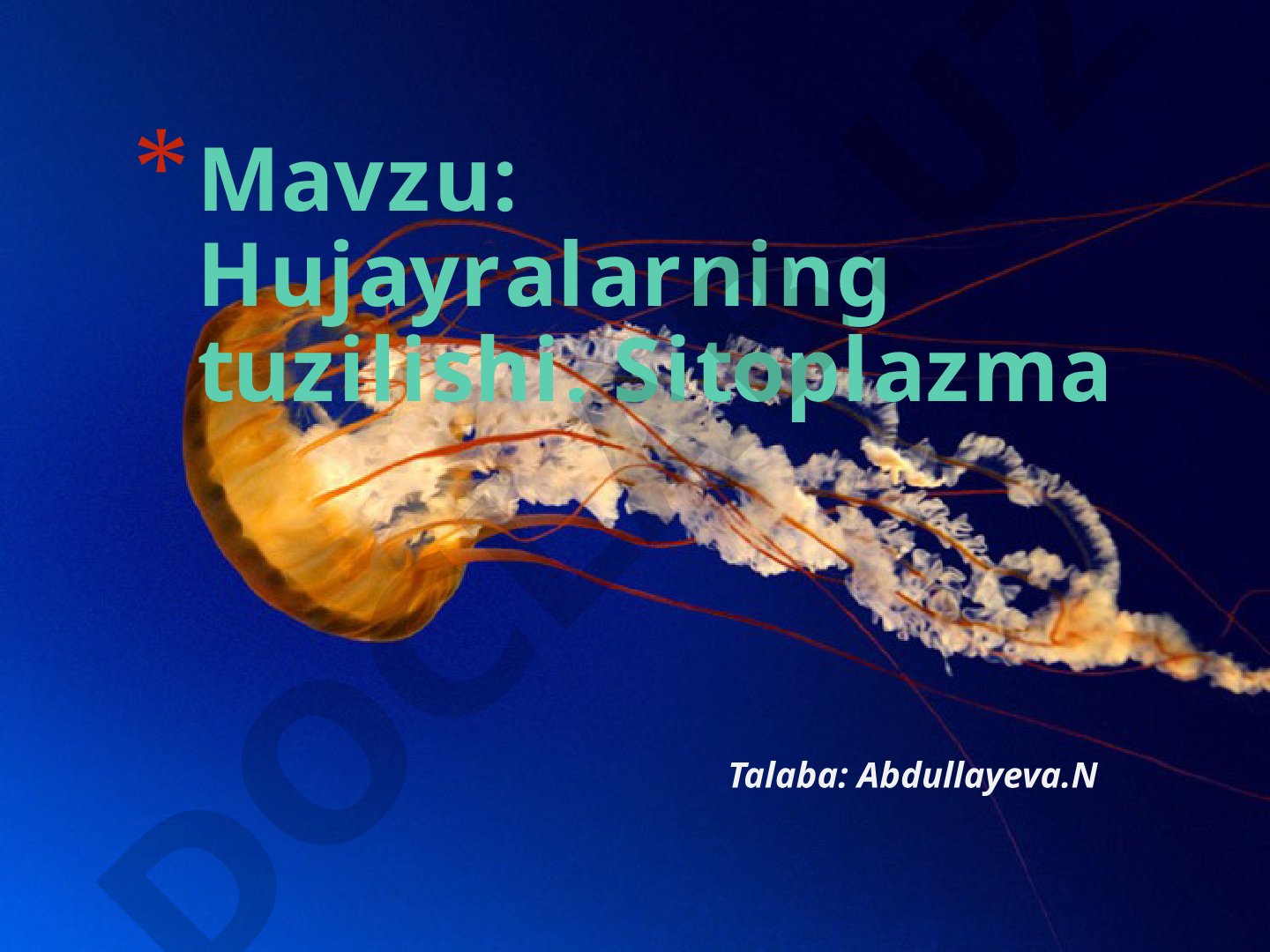Hayvon va o'simlik hujayralarining tuzilishi, organoidlar tasnifi va funksiyalari