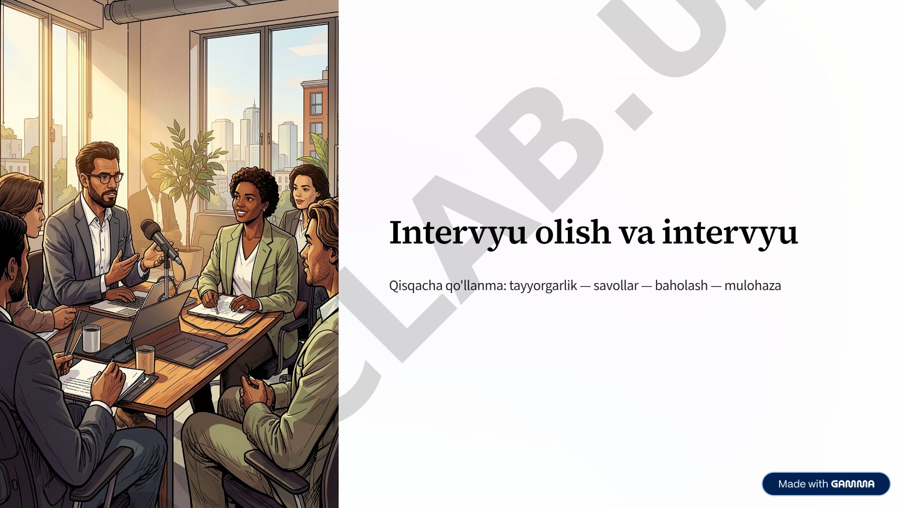 Intervyu olish va intervyu