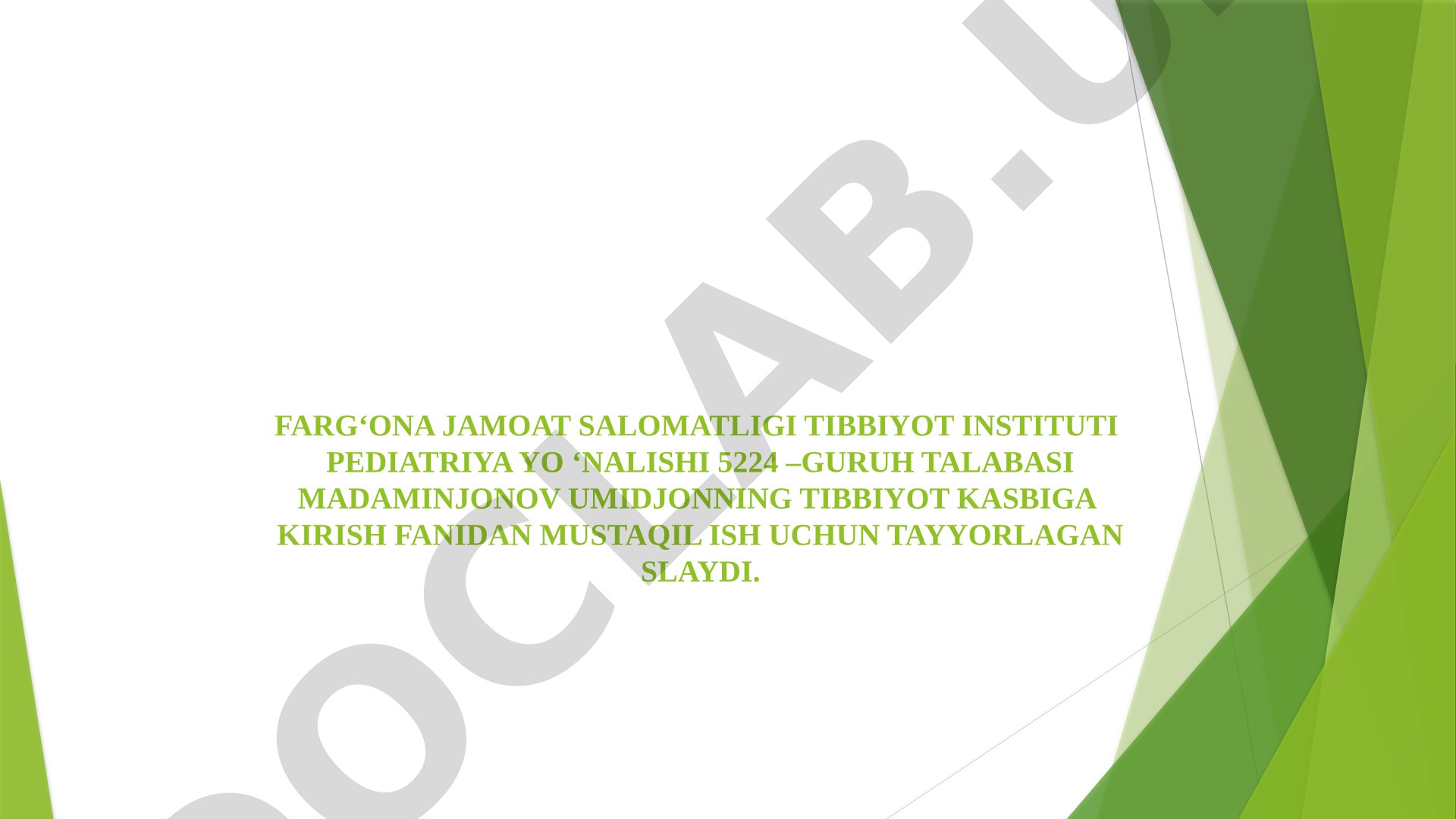 Bemor bilan verbal va noverbal muloqot ko'nikmalari