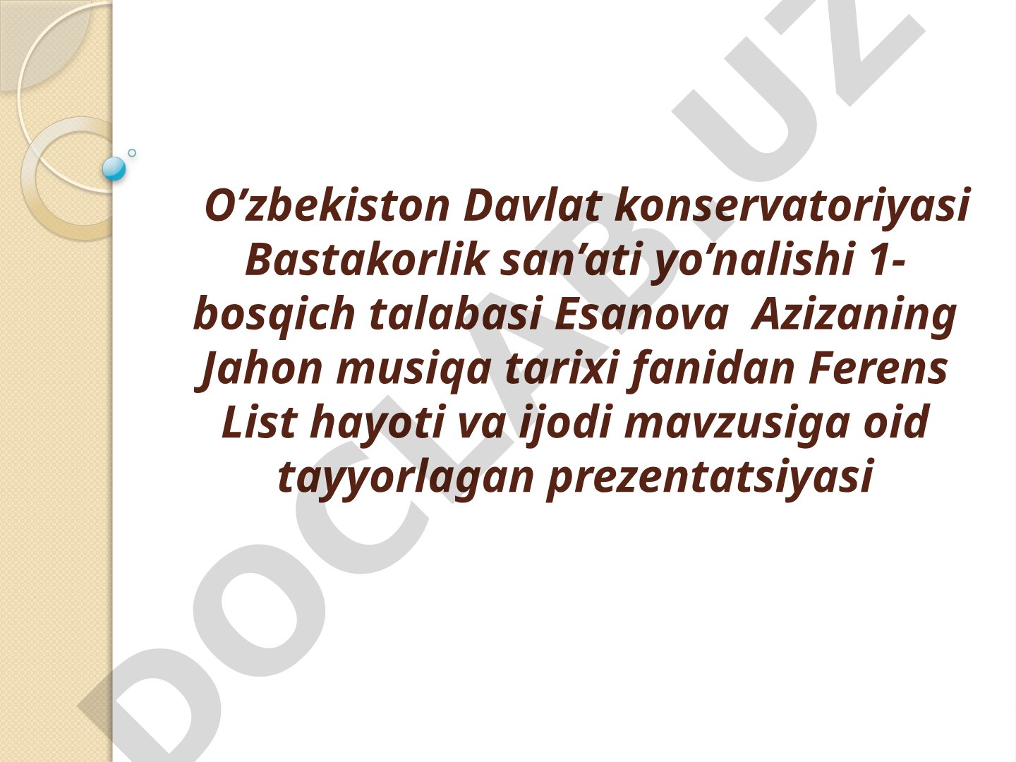 Ferens List hayoti va ijodi