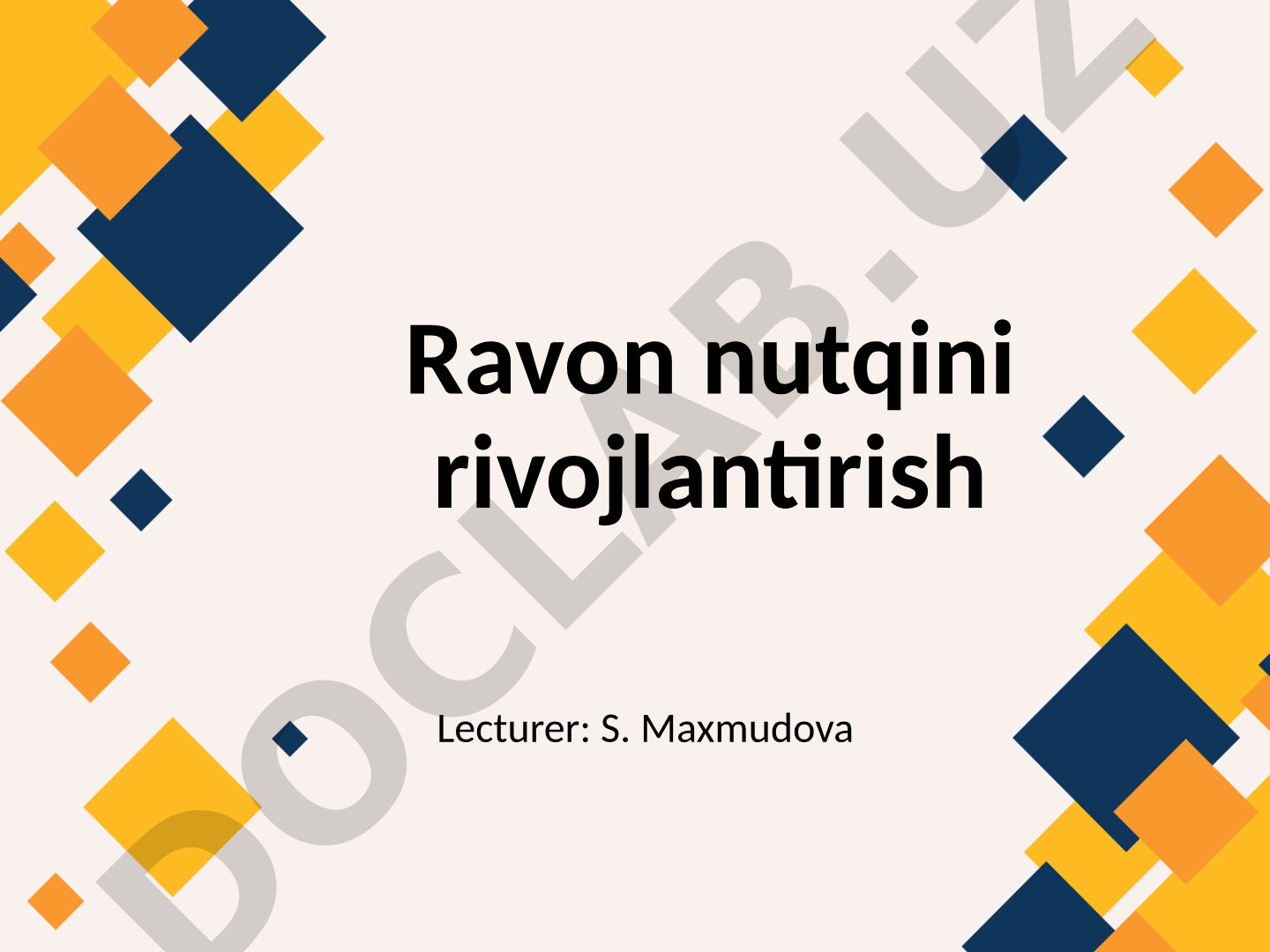 Ravon nutqini rivojlantirish