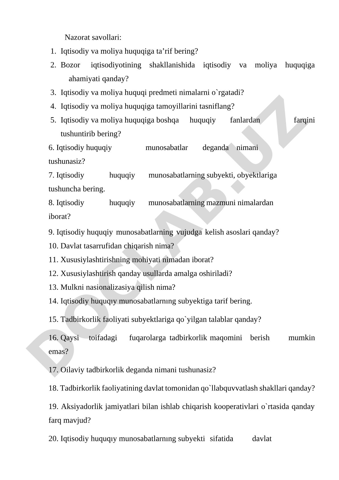 Iqtisodiy va moliya huquqi