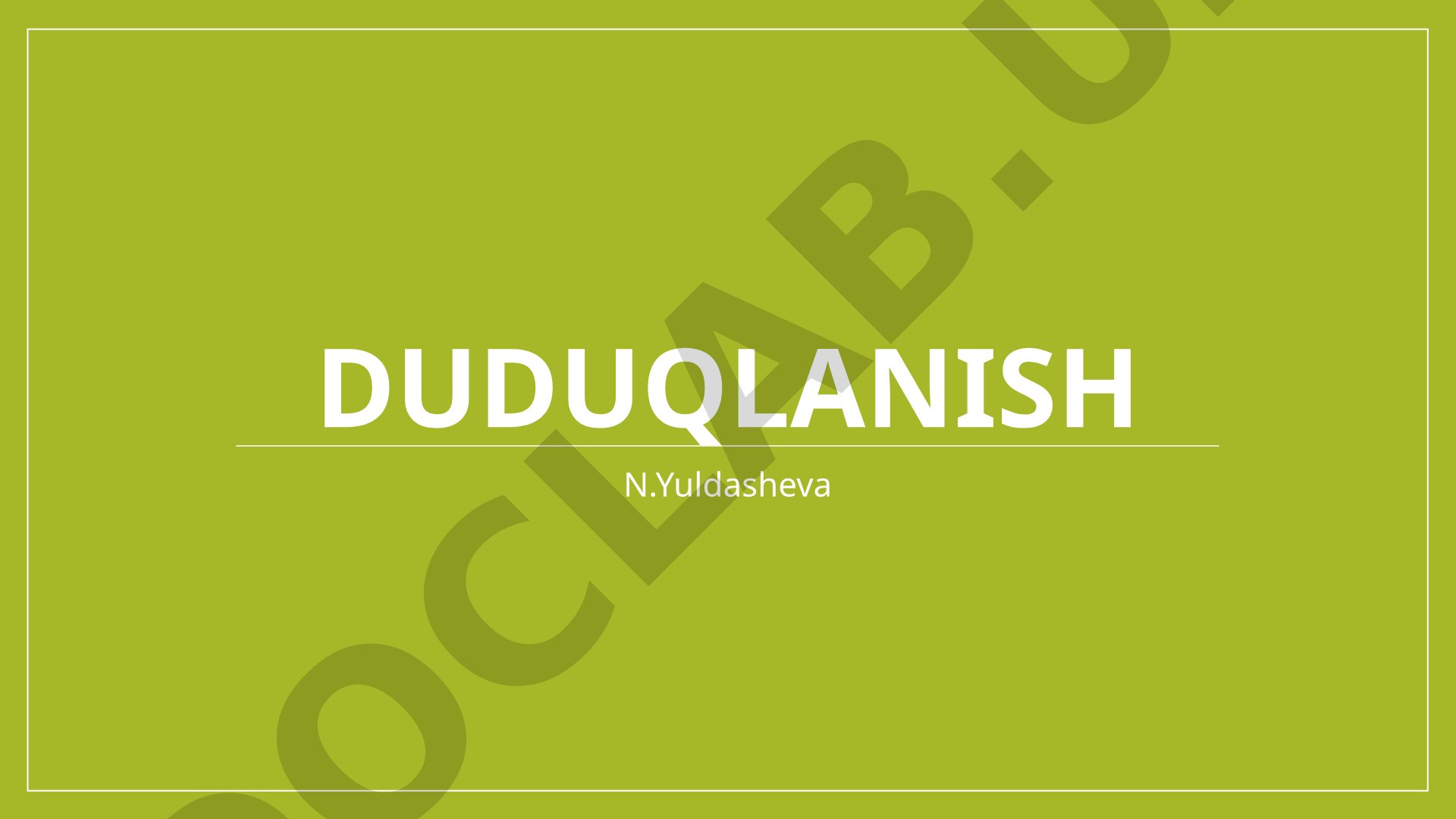 Duduqlanish turlari va diagnostik belgilari haqida