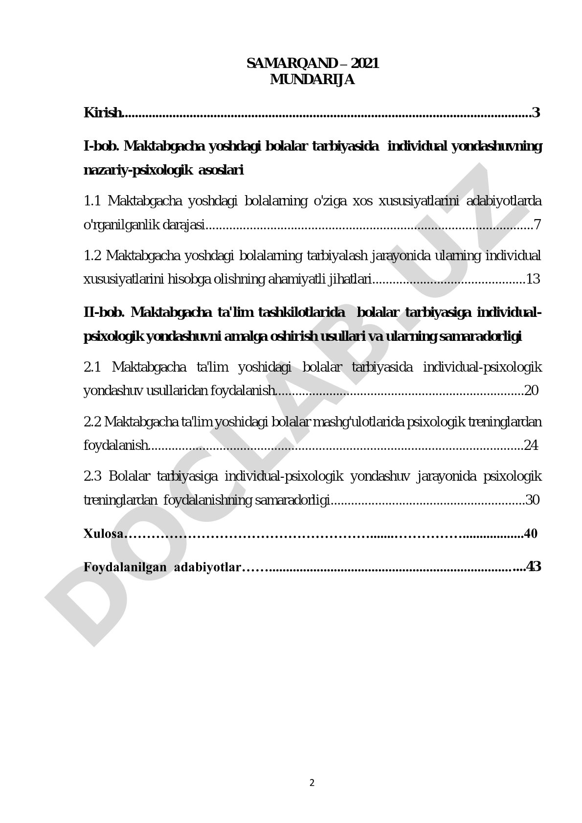 Tarbiyada individual yondashishning psixologik asoslari