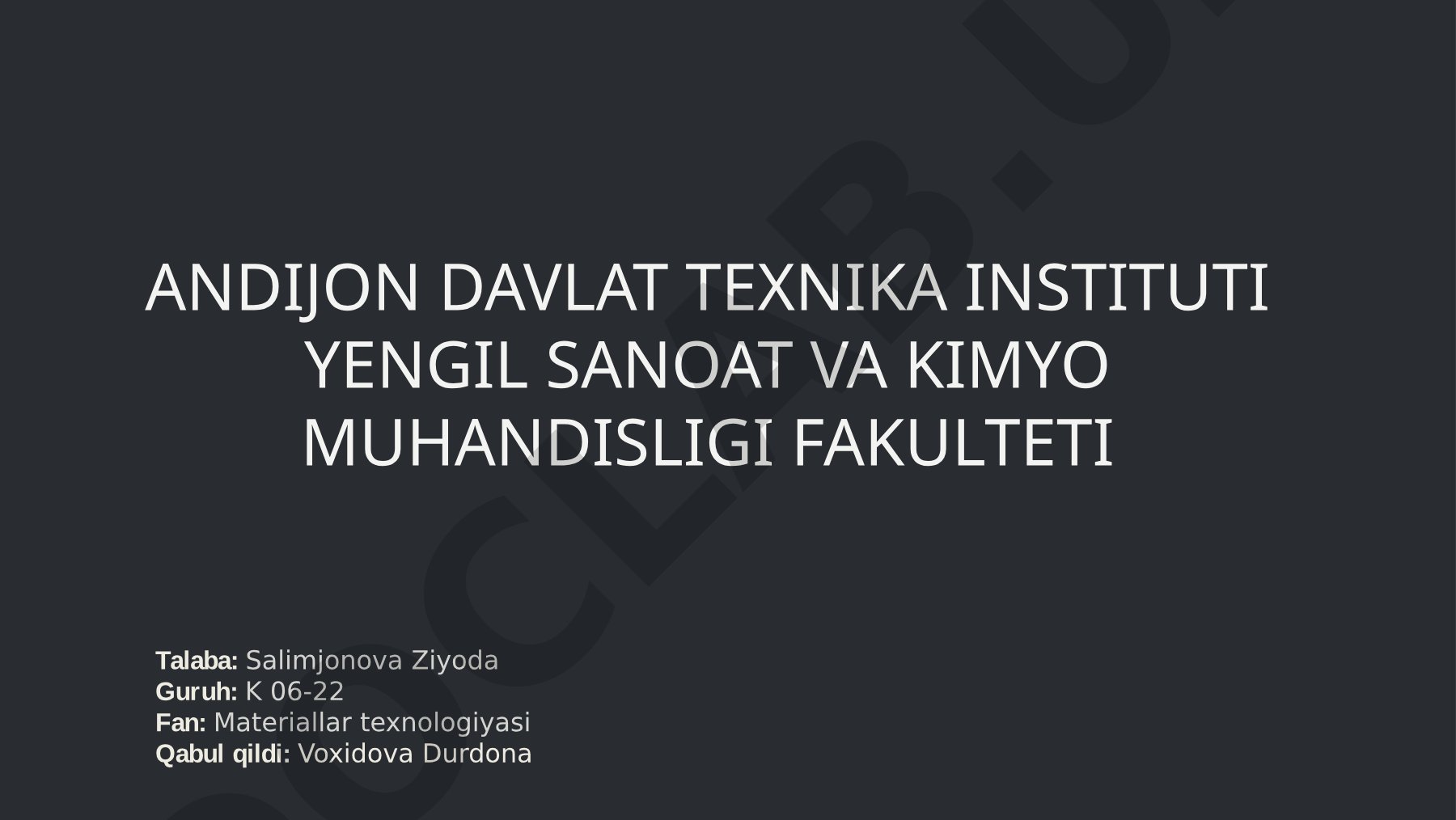 Keramika haqida umumiy ma'lumot