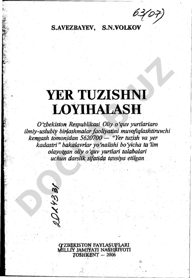 Yer tuzishni loyihalash