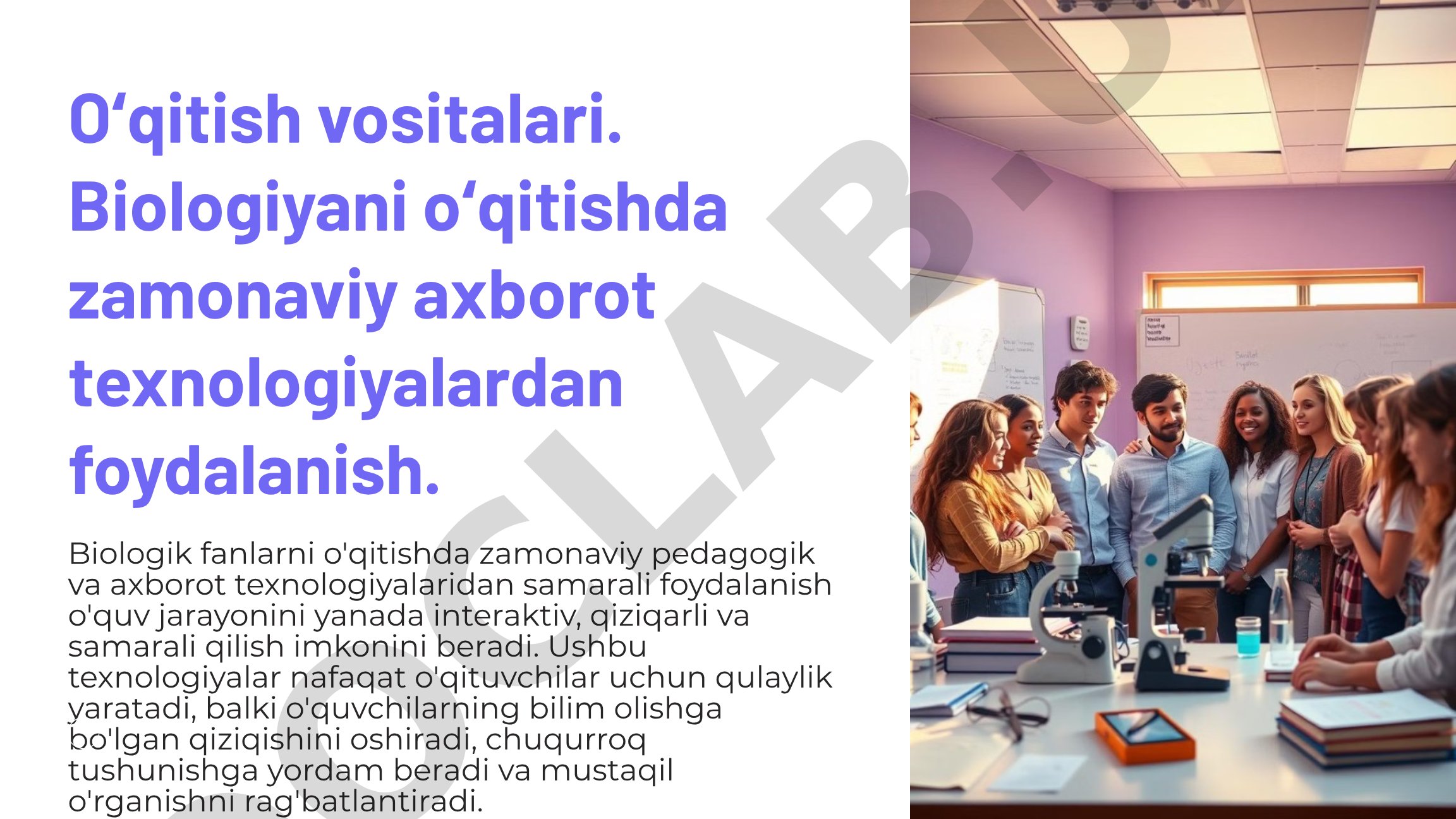 O‘qitish vositalari. Biologiyani o‘qitishda zamonaviy axborot texnologiyalardan foydalanish