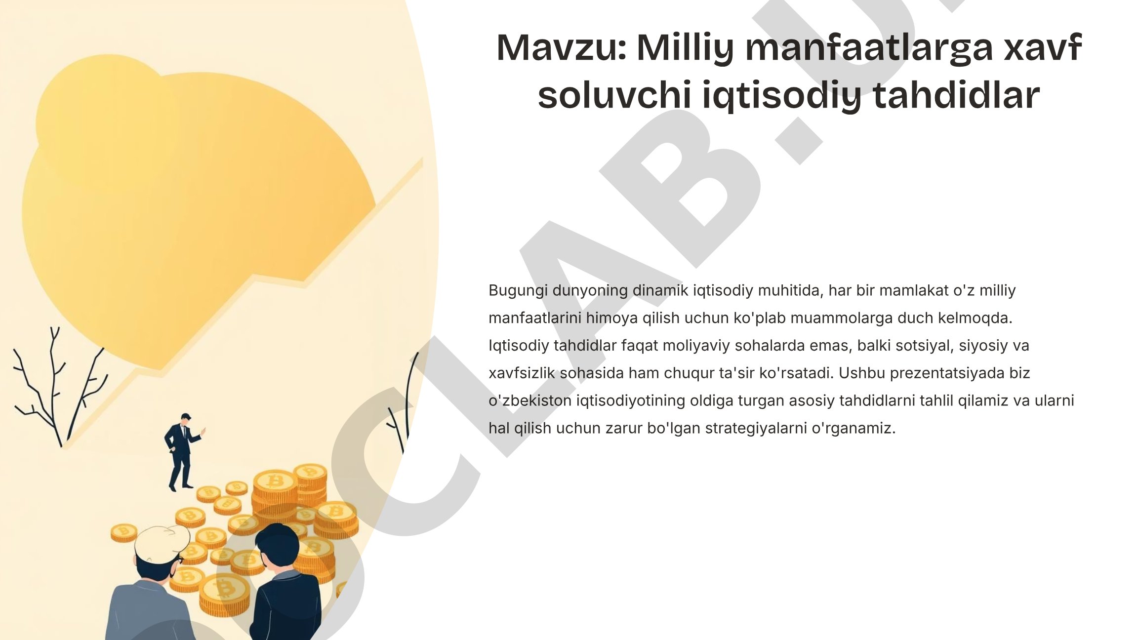 Milliy manfaatlarga xavf soluvchi iqtisodiy tahdidlar