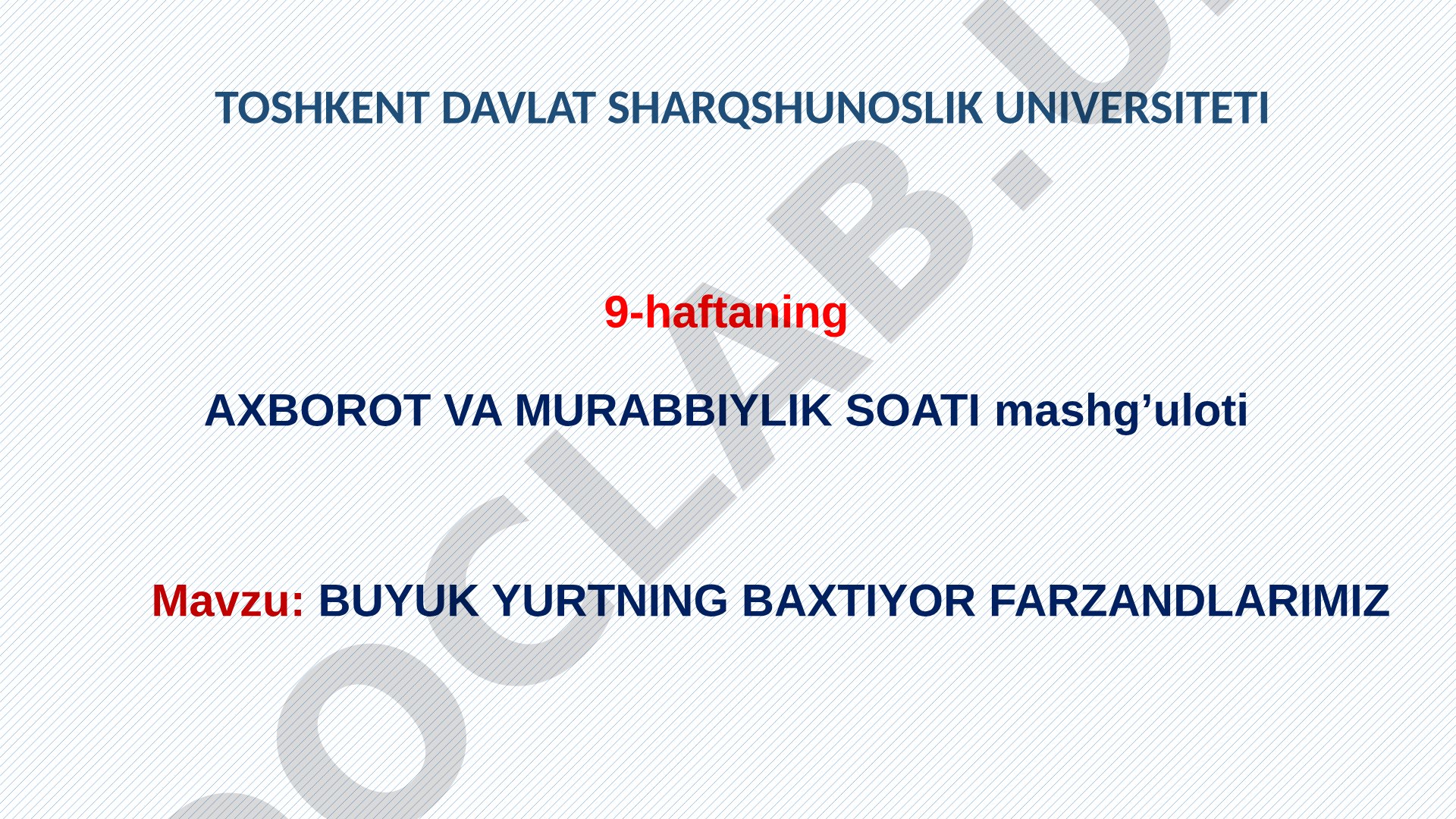 Buyuk yurtning baxtiyor farzandlarimiz