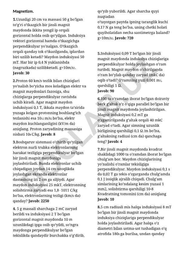 Magnit maydonda o'tkazgich va zaryadlangan zarralar harakati