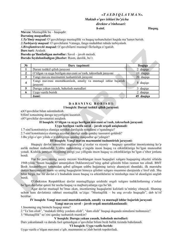 Mustaqillik bu – huquqdir