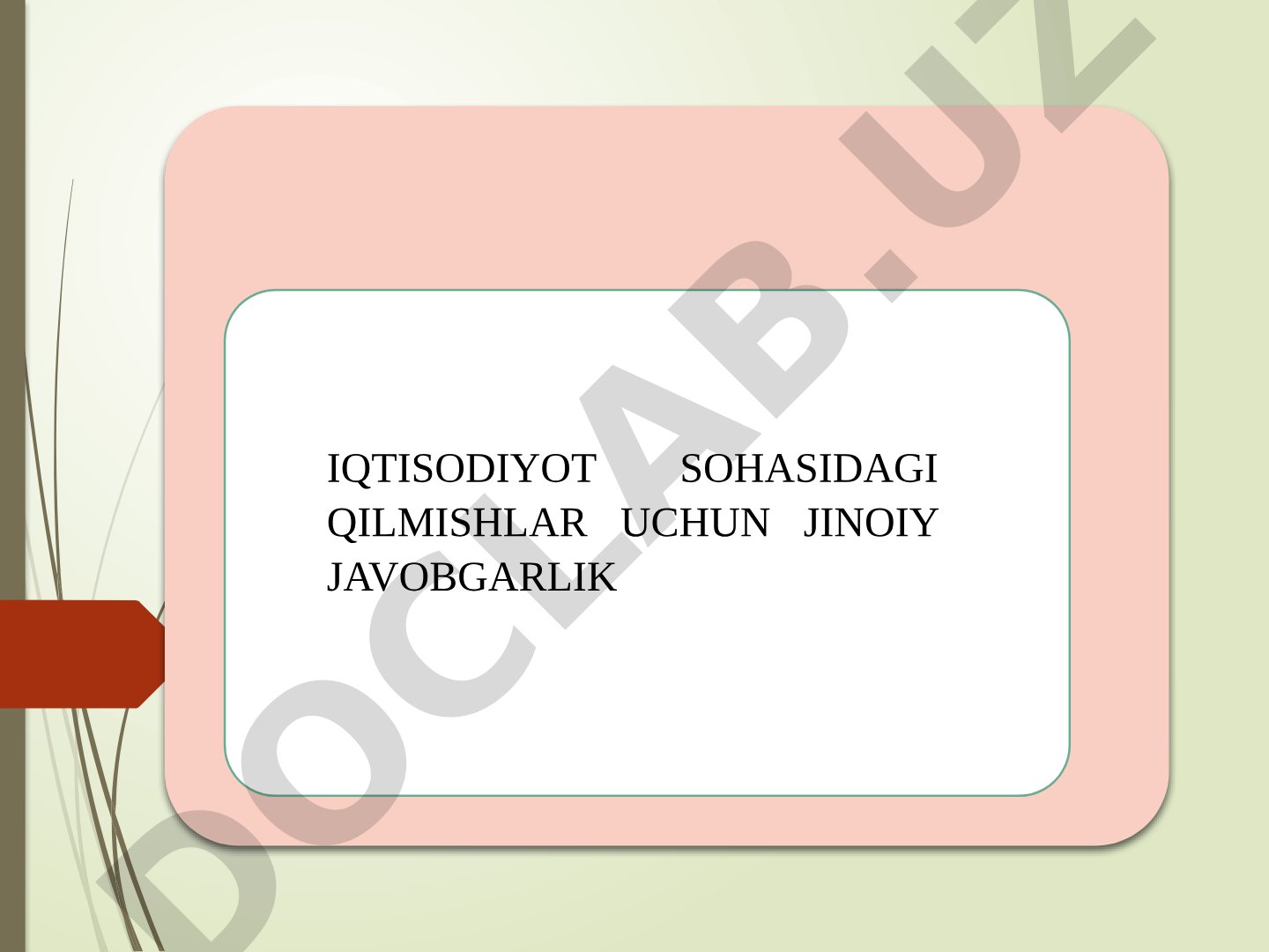 Iqtisodiyot sohasidagi qilmishlar uchun jinoiy javobgarlik