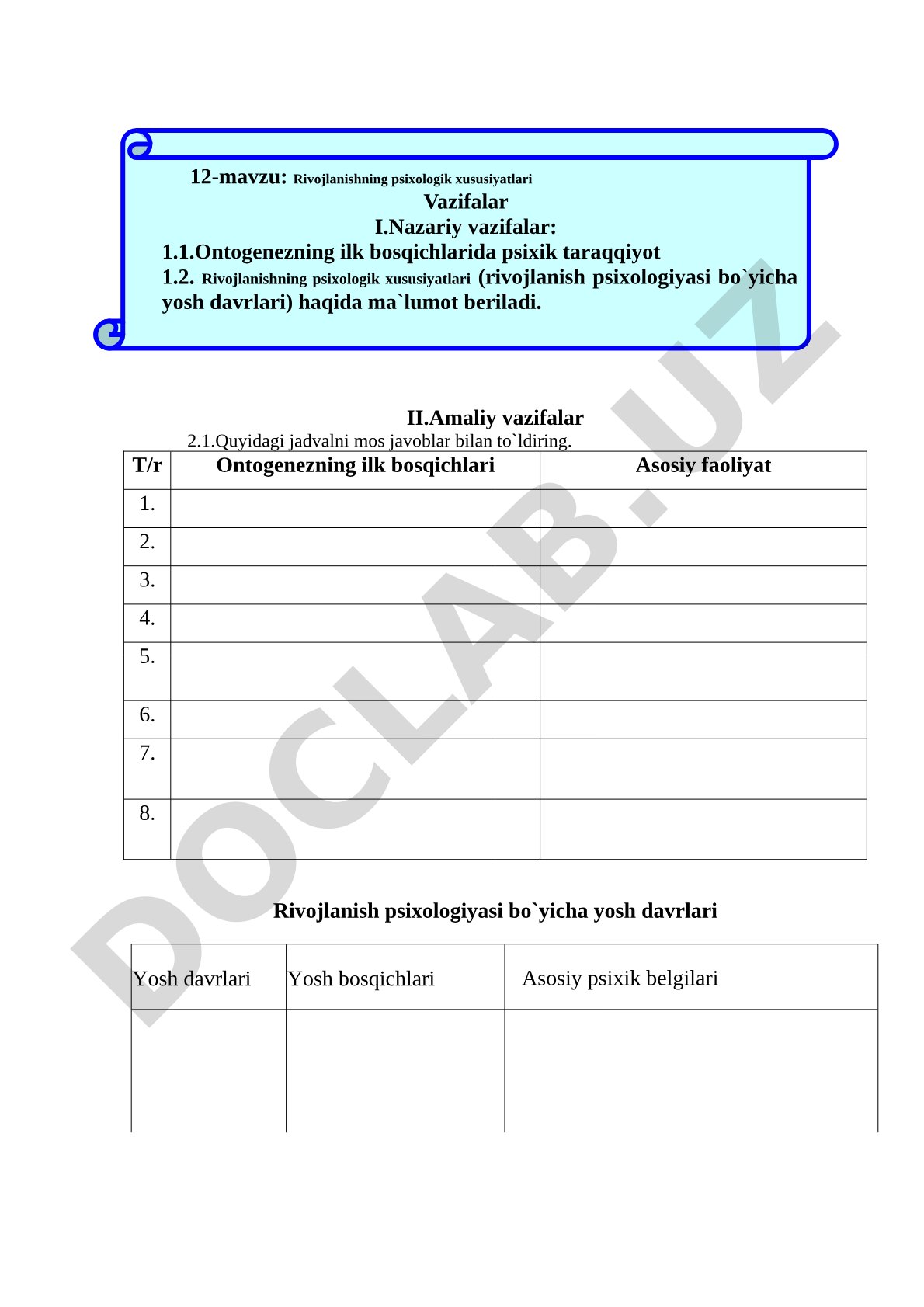 Rivojlanish psixologiyasi: biogenetik konsepsiya va konvergensiya nazariyasi