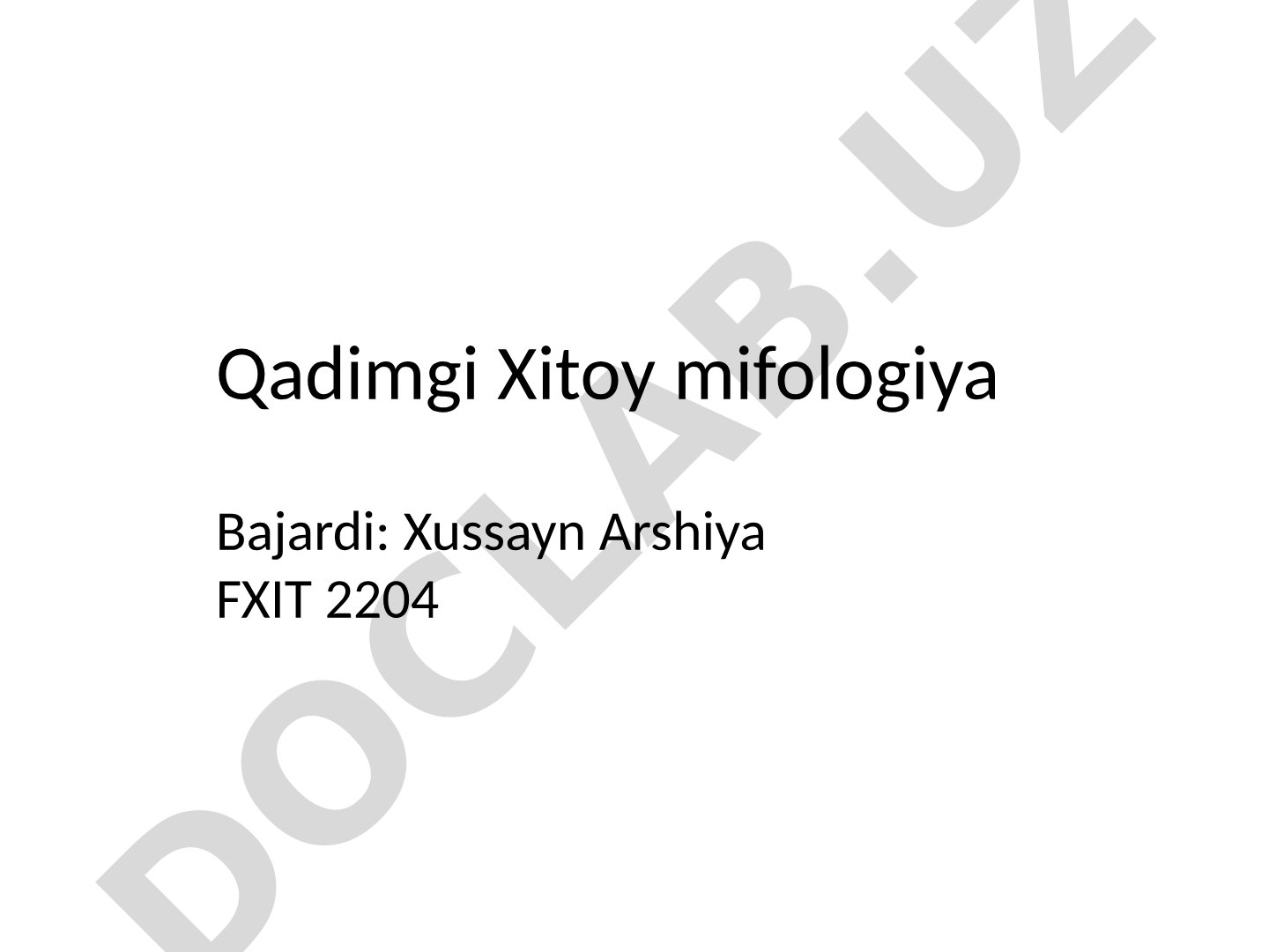 Qadimgi Xitoy mifologiya