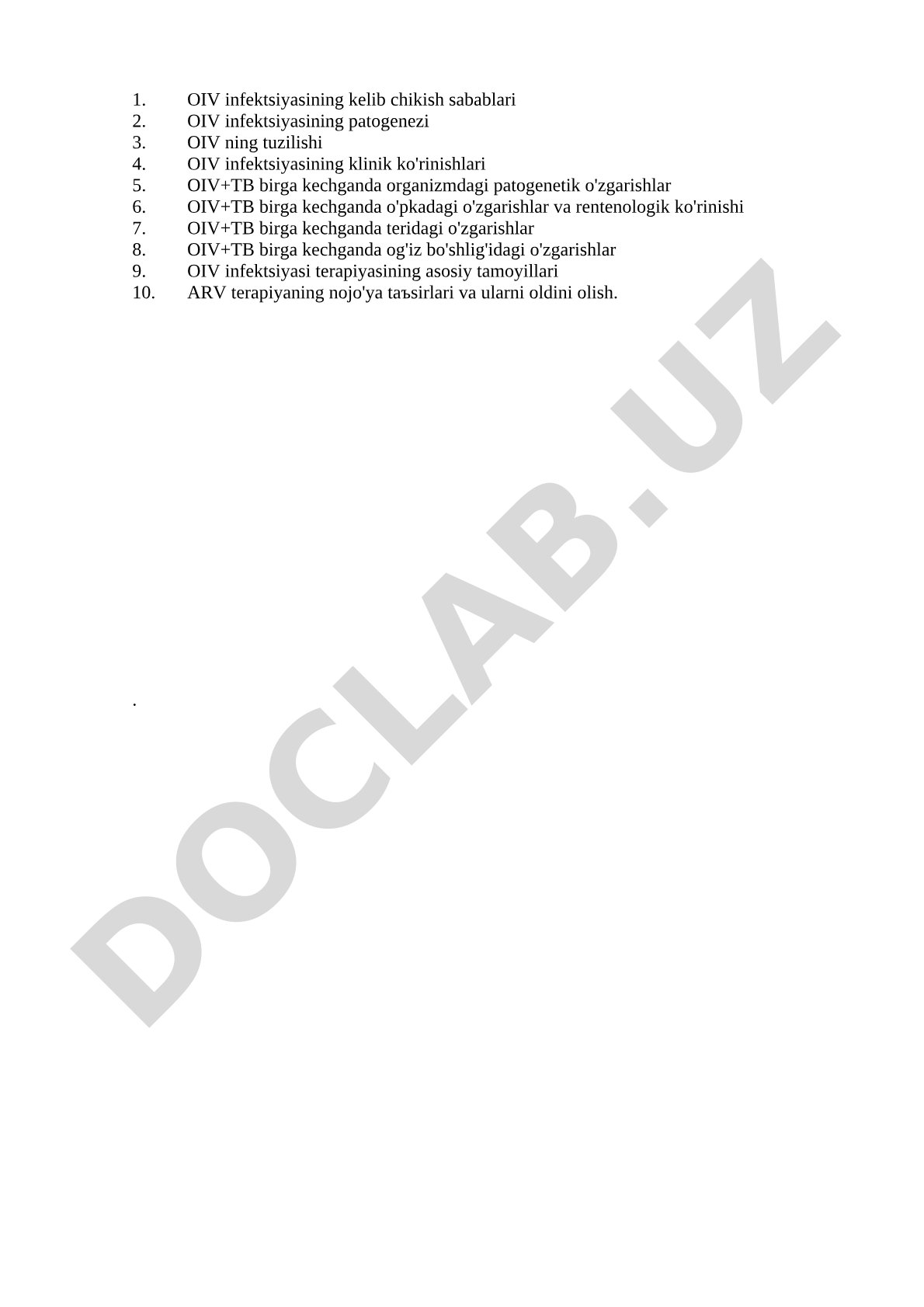 OIV infektsiyasi va sil kasalligi birgalikda kechganda organizmdagi o'zgarishlar