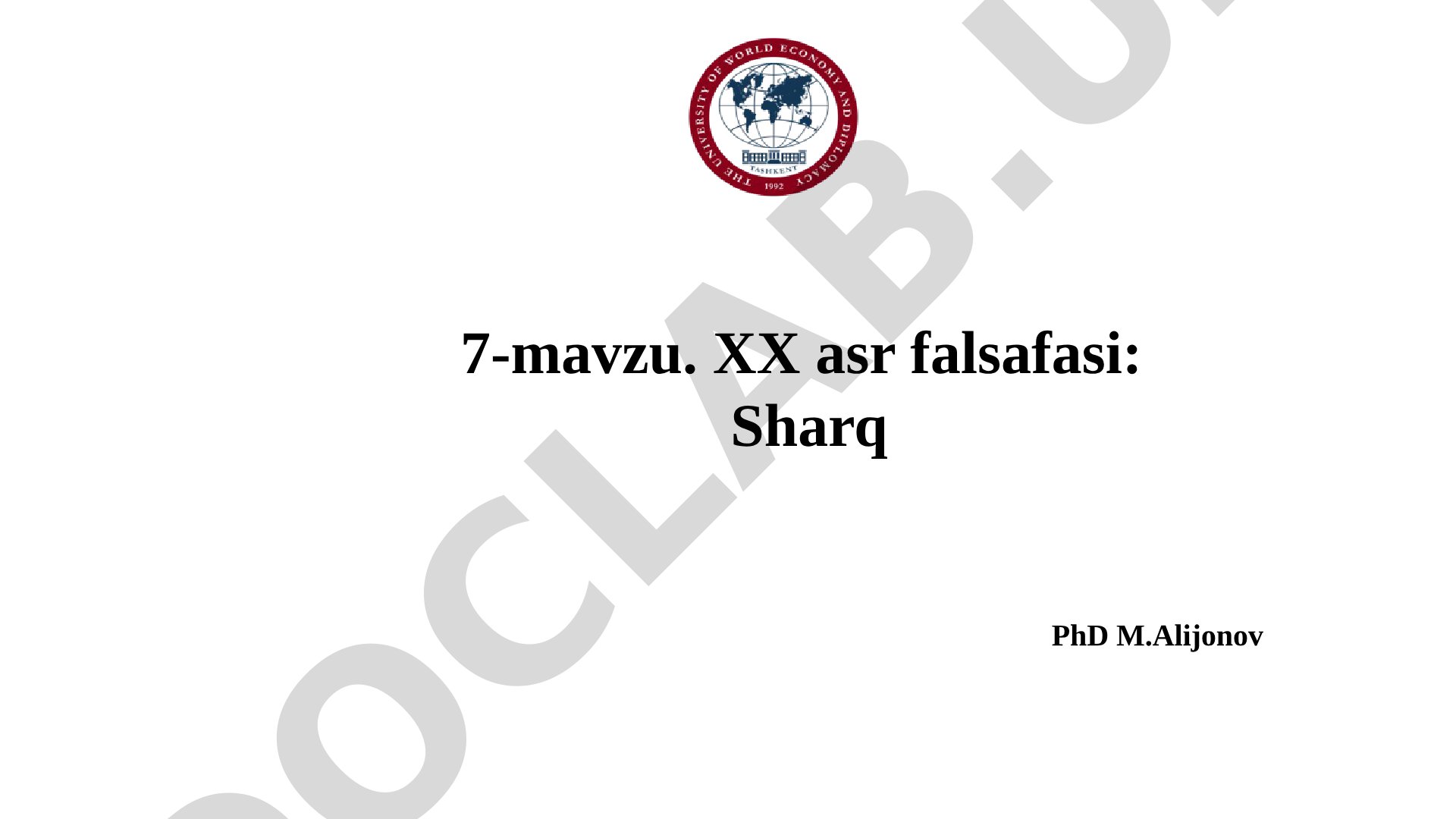 XX asr falsafasi: Sharq
