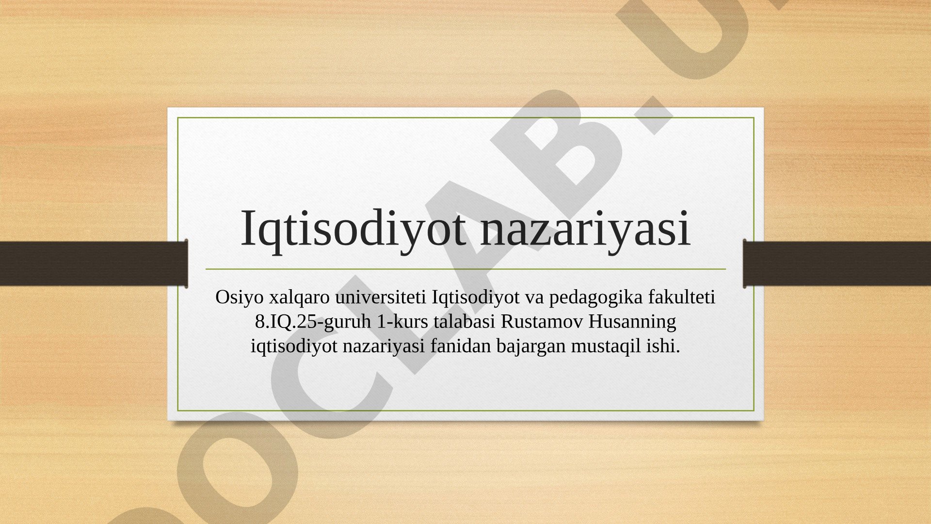 Iqtisodiyotda davlatning o'rni va tartibga solish usullari