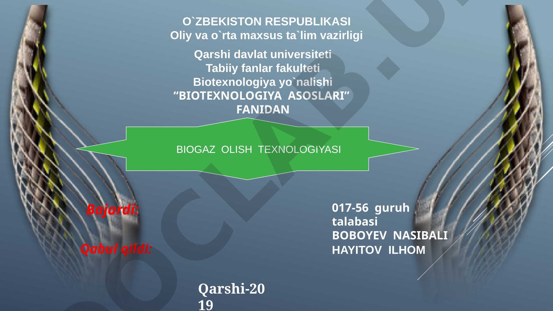 Biogaz ishlab chiqarish texnologiyasi
