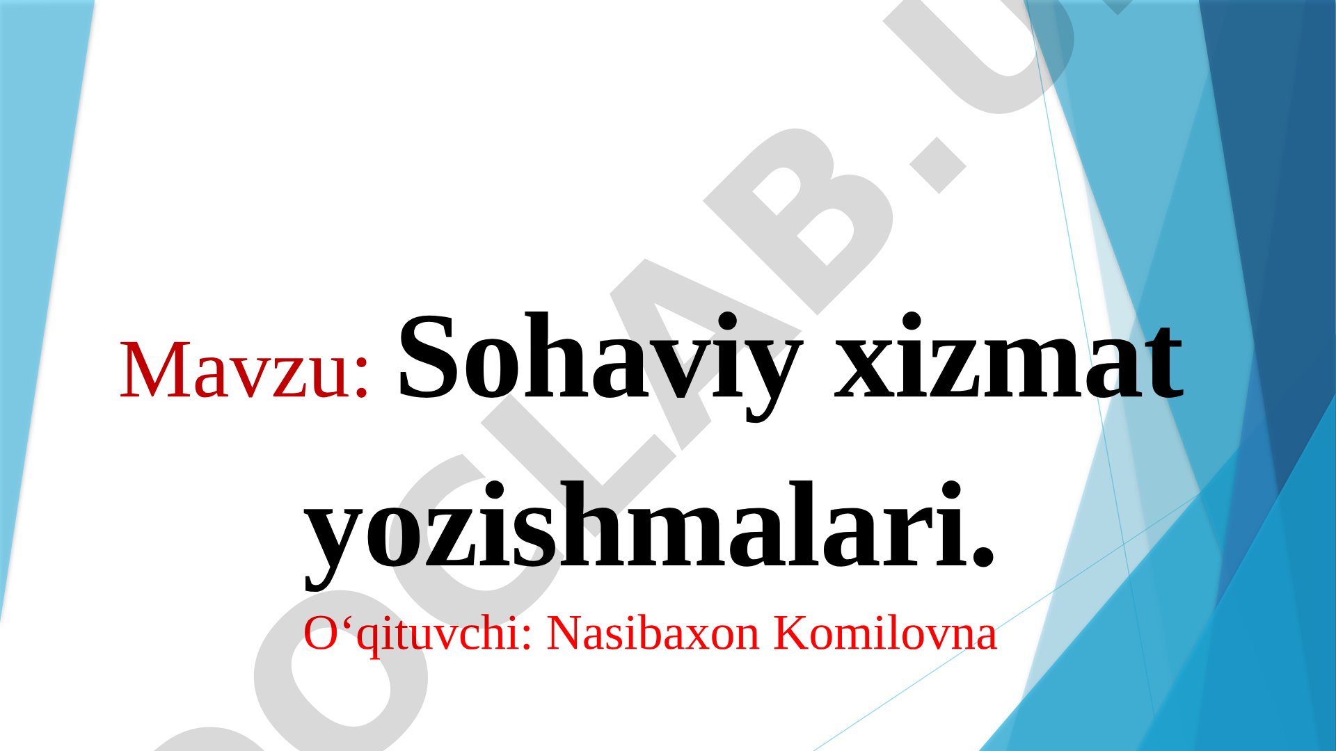 Sohaviy xizmat yozishmalari