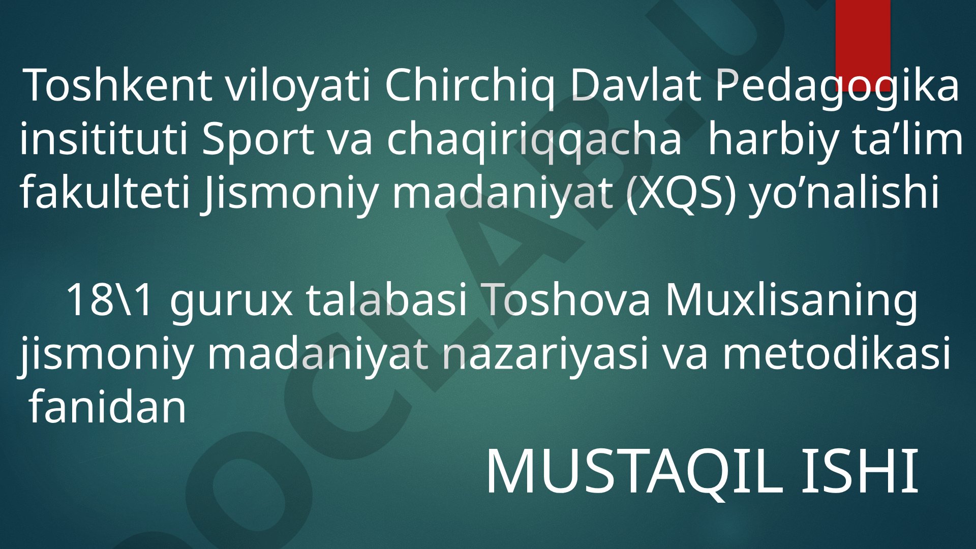 Xarakatlarga o’rgatish jarayoning asoslari