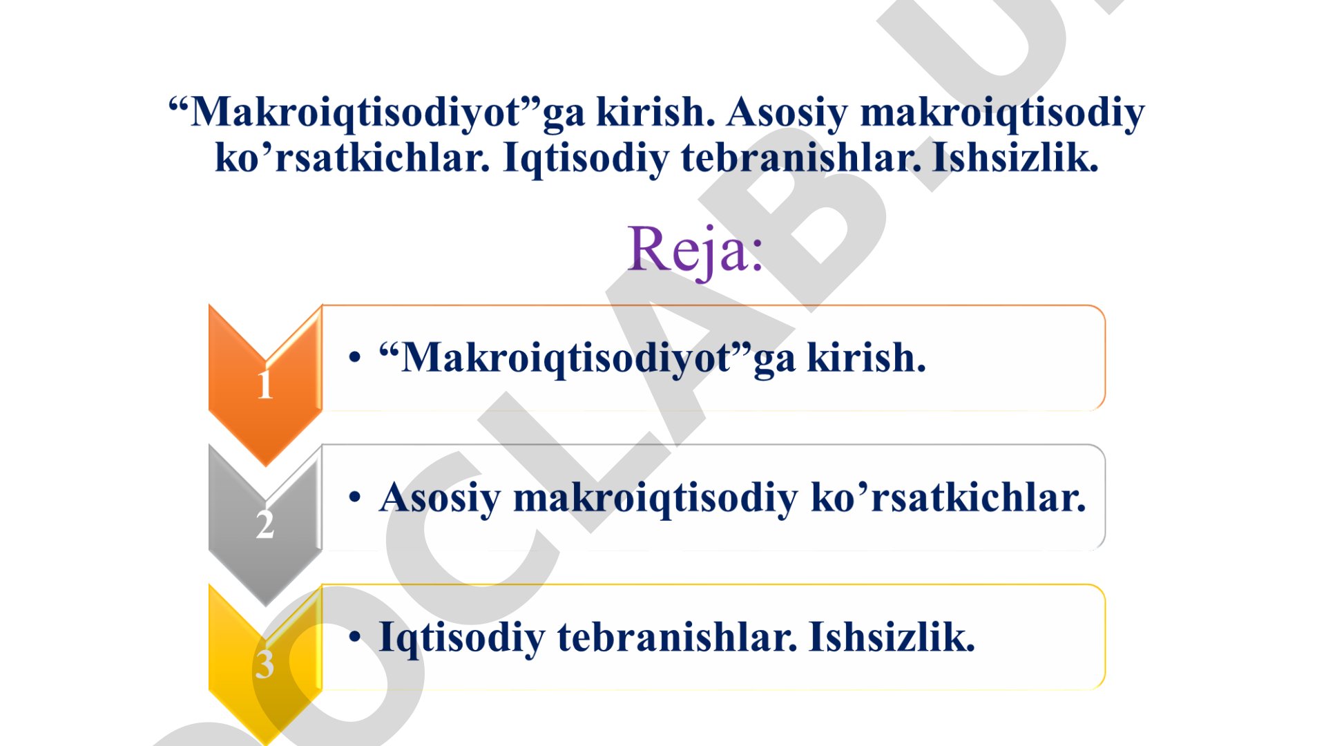Iqtisodiyot va makroiqtisodiy ko'rsatkichlar