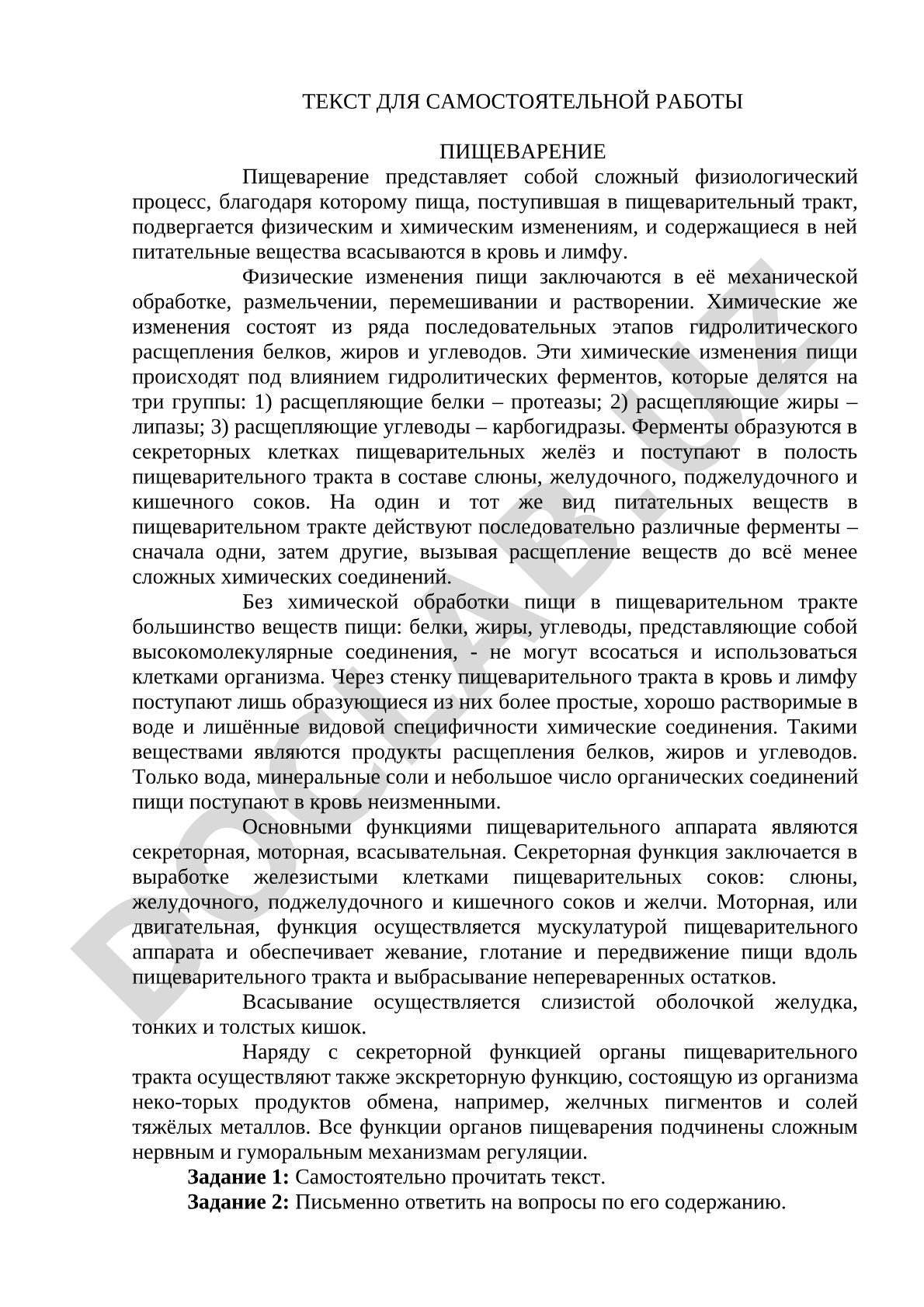 Пищеварение