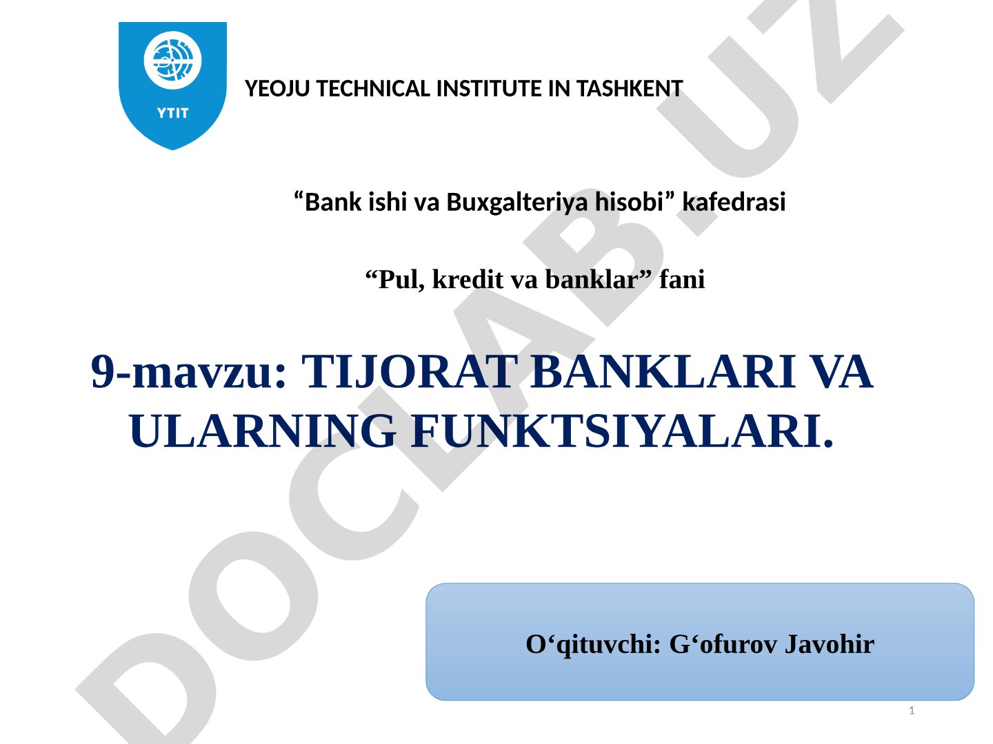 Tijorat banklari va ularning funktsiyalari