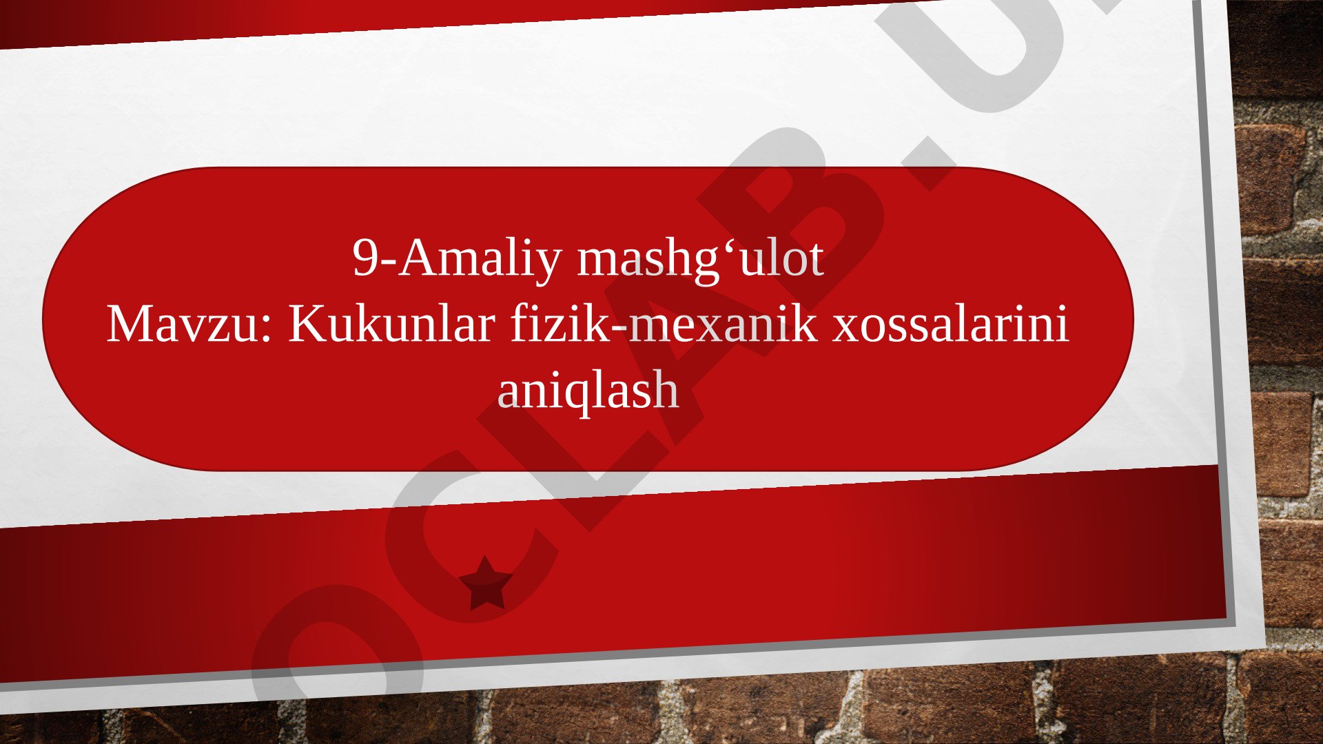 Kukunlar fizik-mexanik xossalarini aniqlash