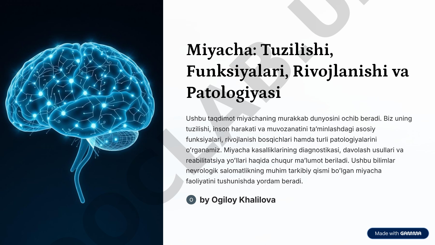 Miyacha: Tuzilishi, Funksiyalari, Rivojlanishi va Patologiyasi