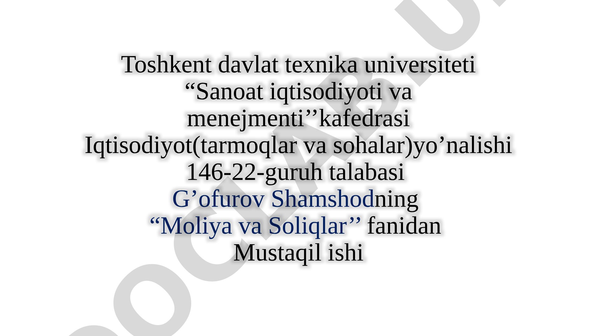 Qo’shilgan qiymat va aksiz solig’i Reja: Qo'shilgan qiymat solig'i haqida tushuncha