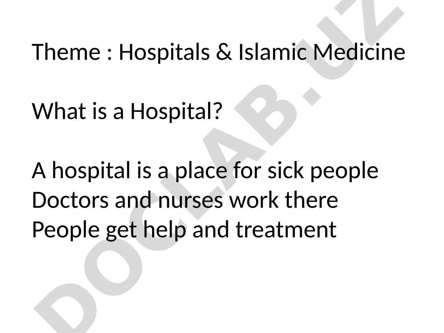Hospitals & Islamic Medicine