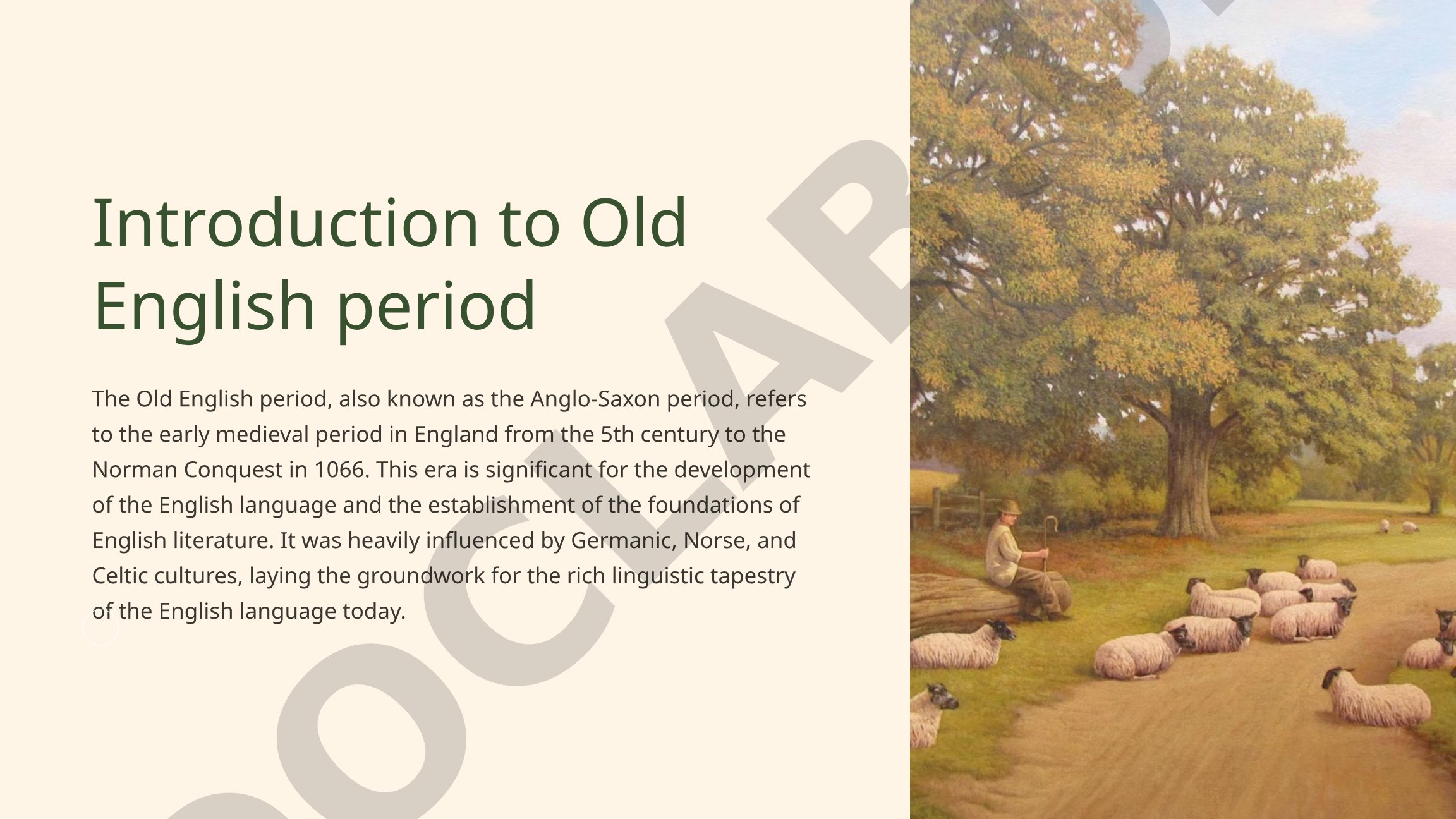 Old English period and word stock