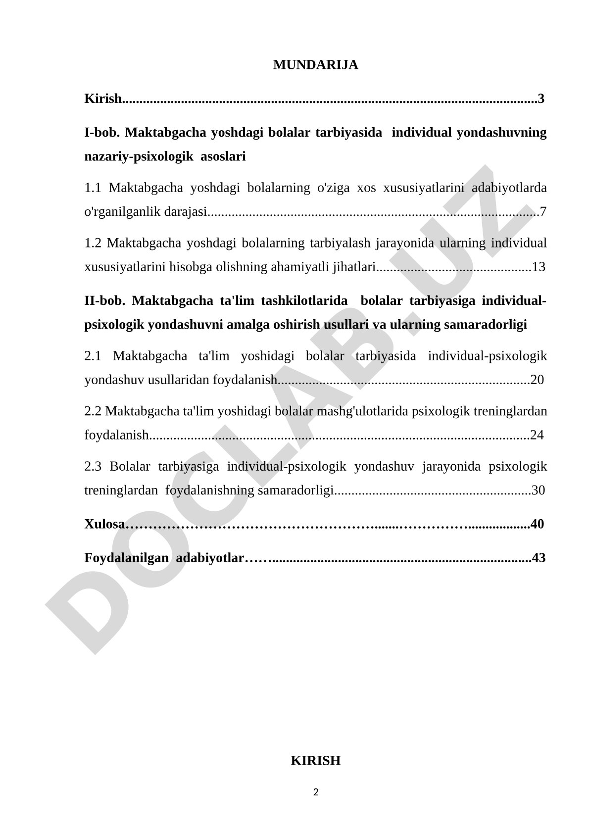 Tarbiyada individual yondashishning psixologik asoslari