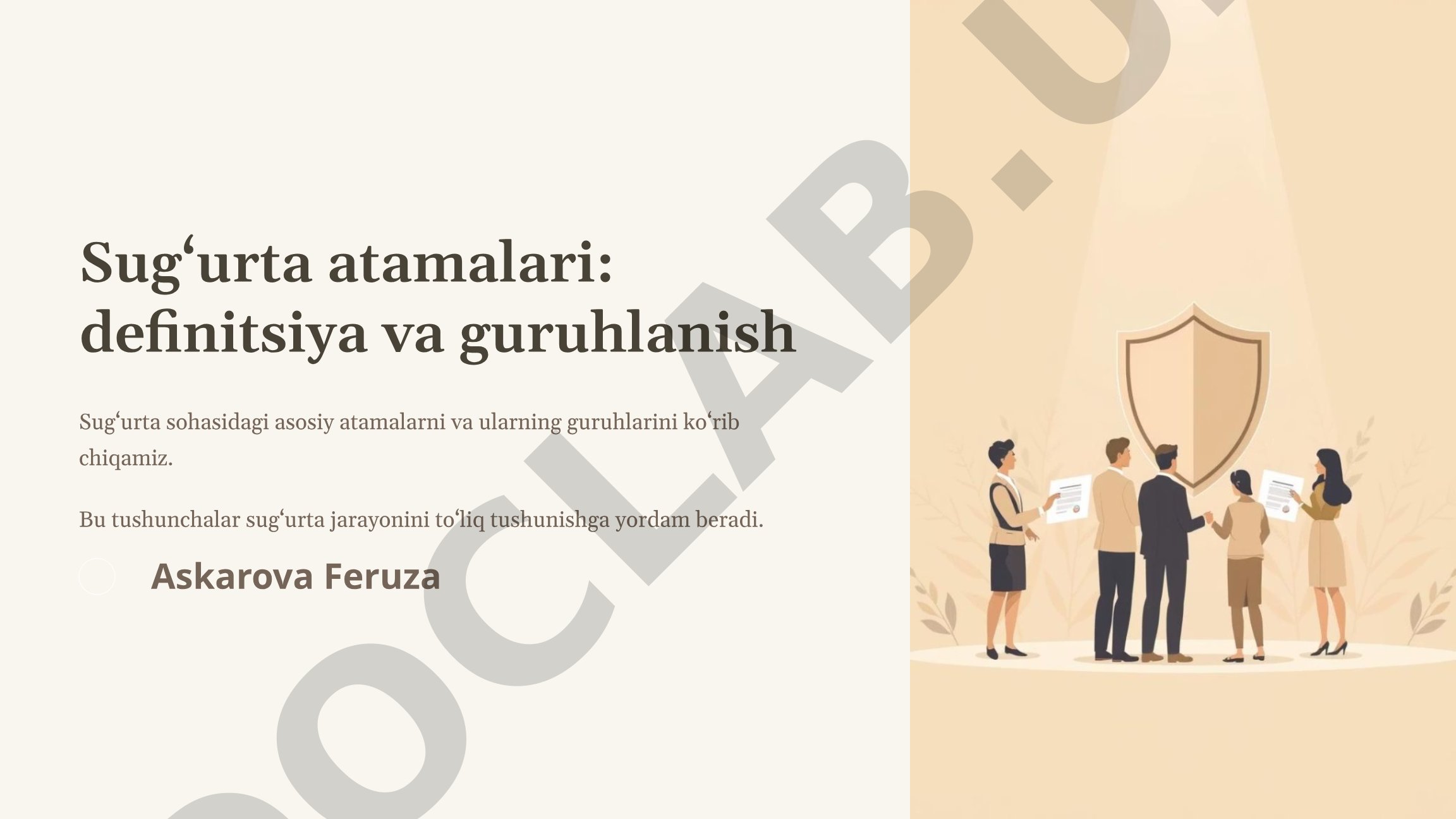 Sug'urta atamalari: definitsiya va guruhlanish