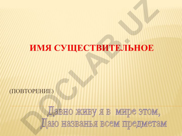 Имя существительное в русском языке: повторение и обобщение