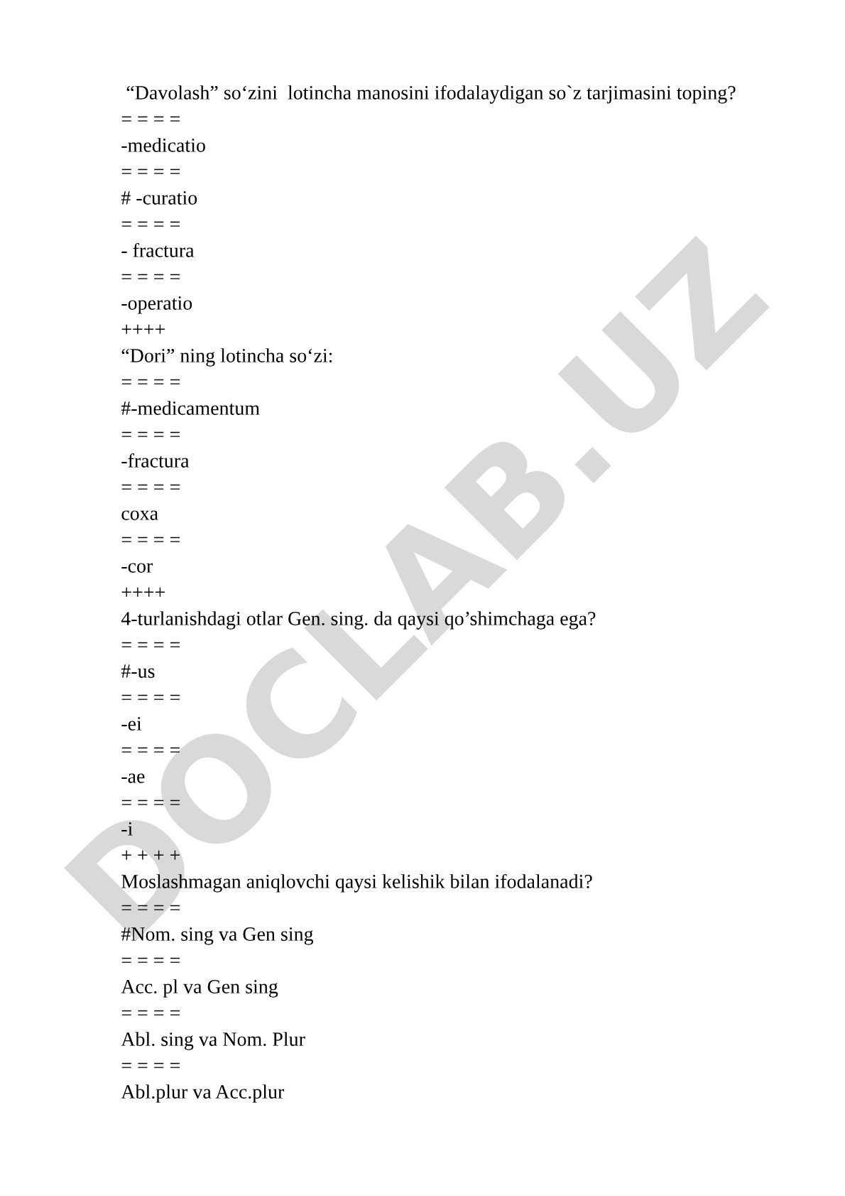 Tibbiy lotin tili terminologiyasi